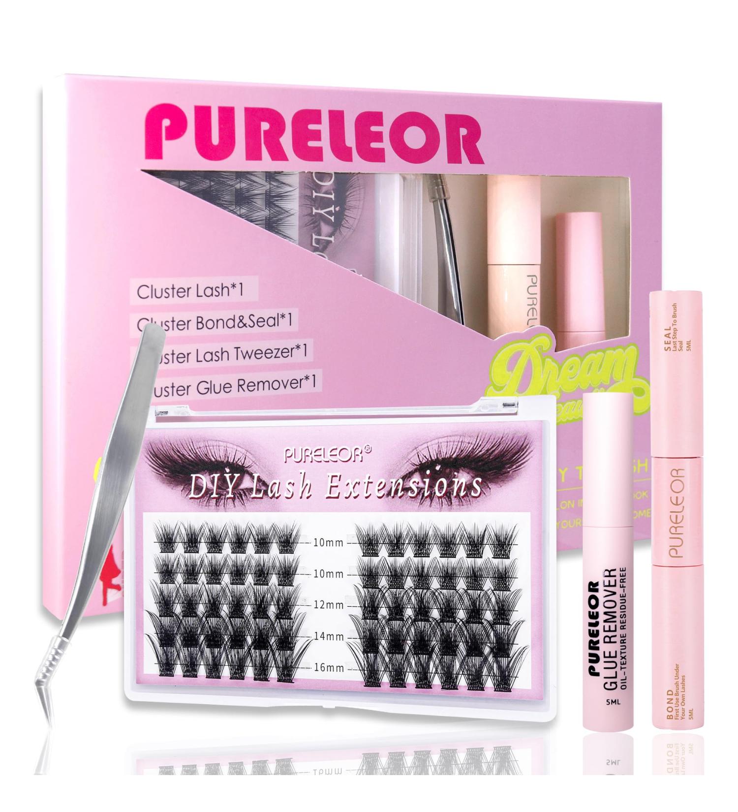 Lash Clusters DIY Eyelash Extension Kit with Bond Seal, Applicators, Individual Lashes & Remover - 10-16mm Cloudy Kit - Buy Online on GoSupps.com