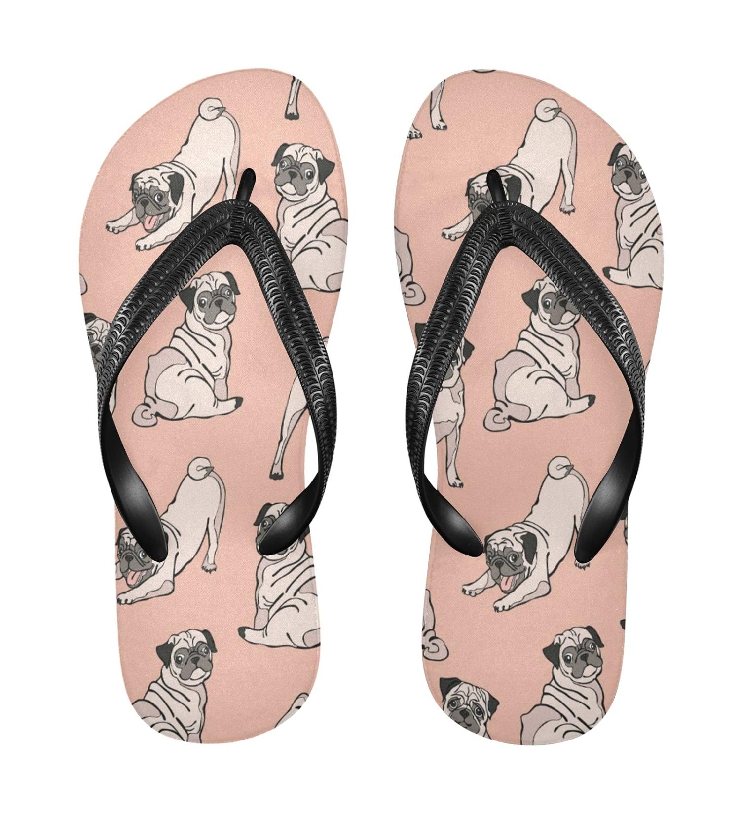 Shop Mnsruu Funny Dachshund & Pug Flip Flops | Colorful Slippers for Men & Women - Perfect for Home Spa Travel - Buy Online on GoSupps.com
