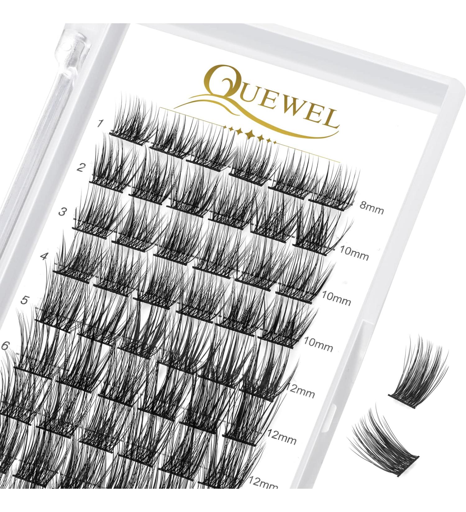 QueWel Cluster Lashes - 72 DIY Eyelash Extensions Soft D Curl Light & Versatile 8-16mm Length Perfect for Home Use - Buy Online on GoSupps.com