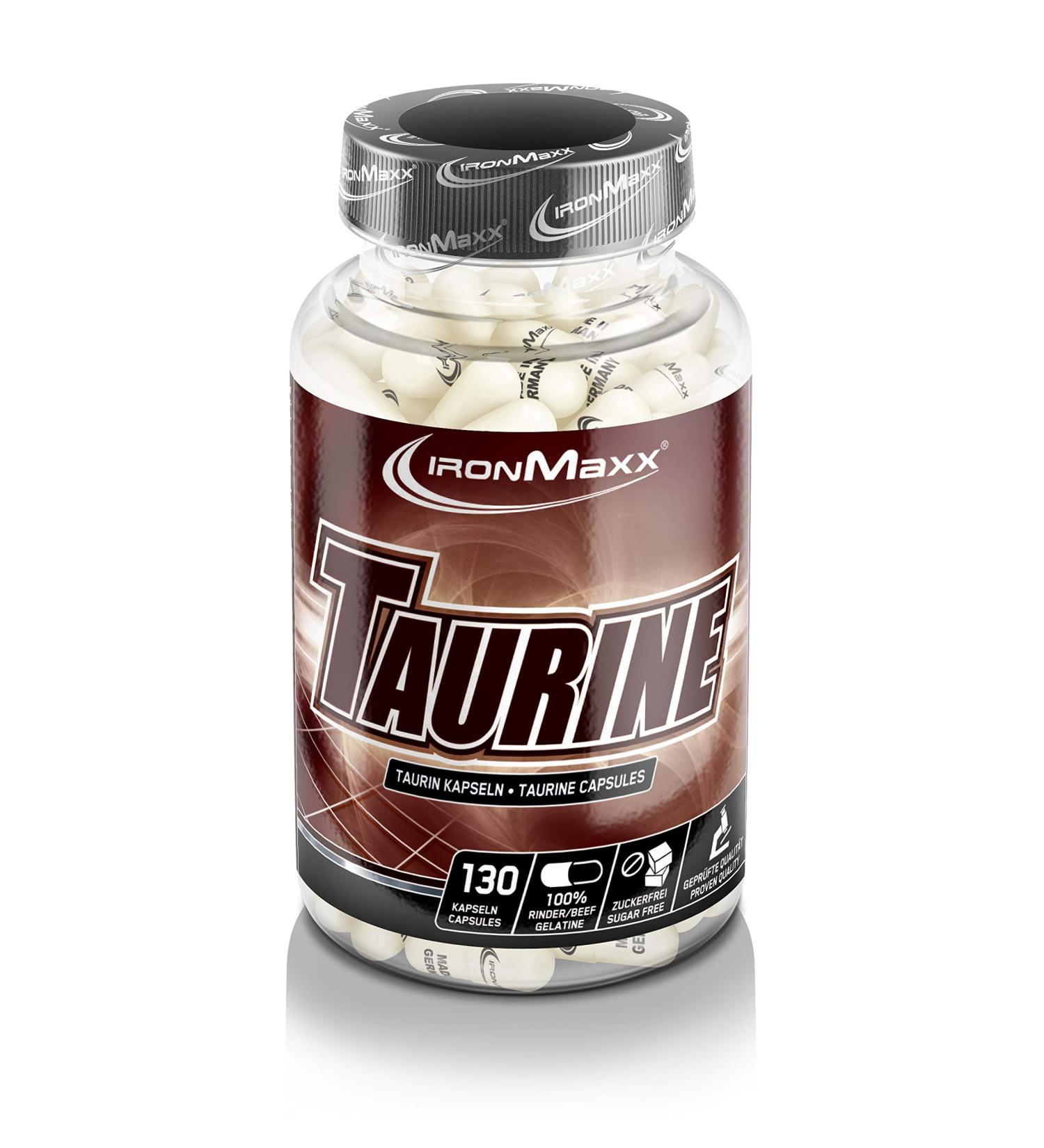 IronMaxx Taurine Capsules - Pre Workout Booster 130 Capsules for Enhanced Performance | International Shipping Available - Buy Online on GoSupps.com