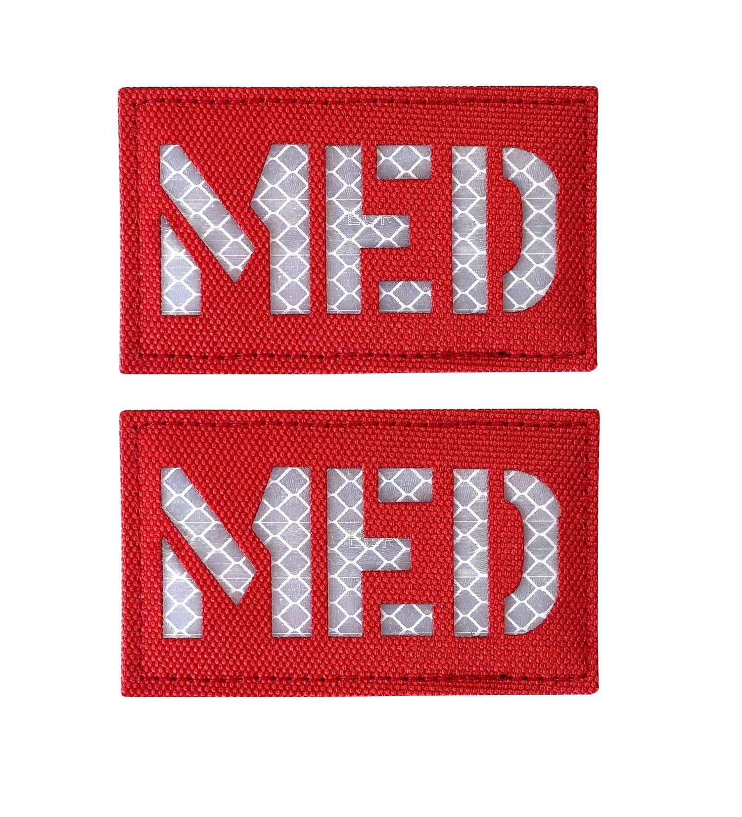 2x3.5 Inch Reflective MED Medic EMS EMT Patch - Red-White | Hook-Fastener Backing - Buy Online on GoSupps.com