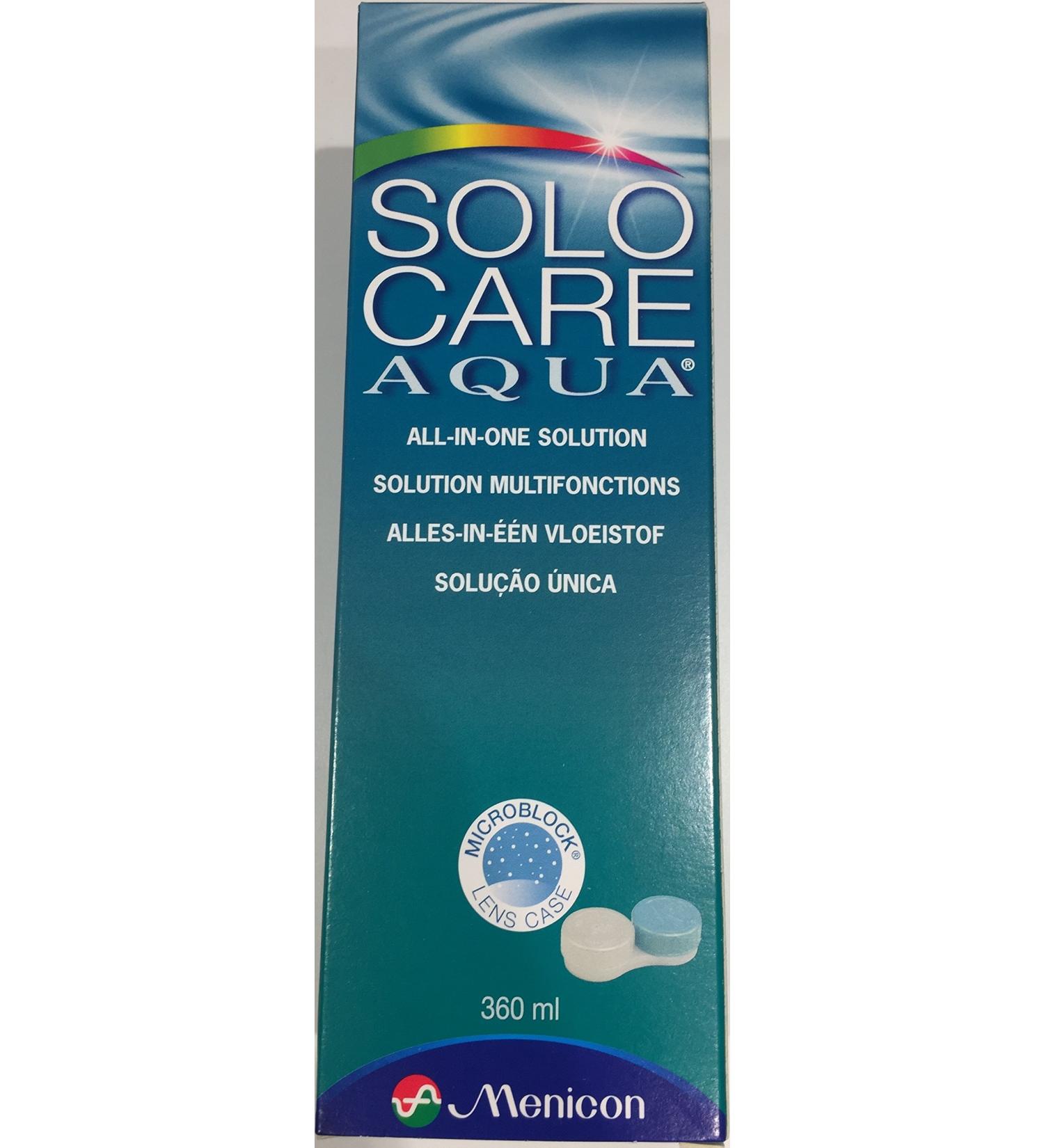 SoloCare Aqua 1x360ml with MicroBlock lens case (3x360ml)