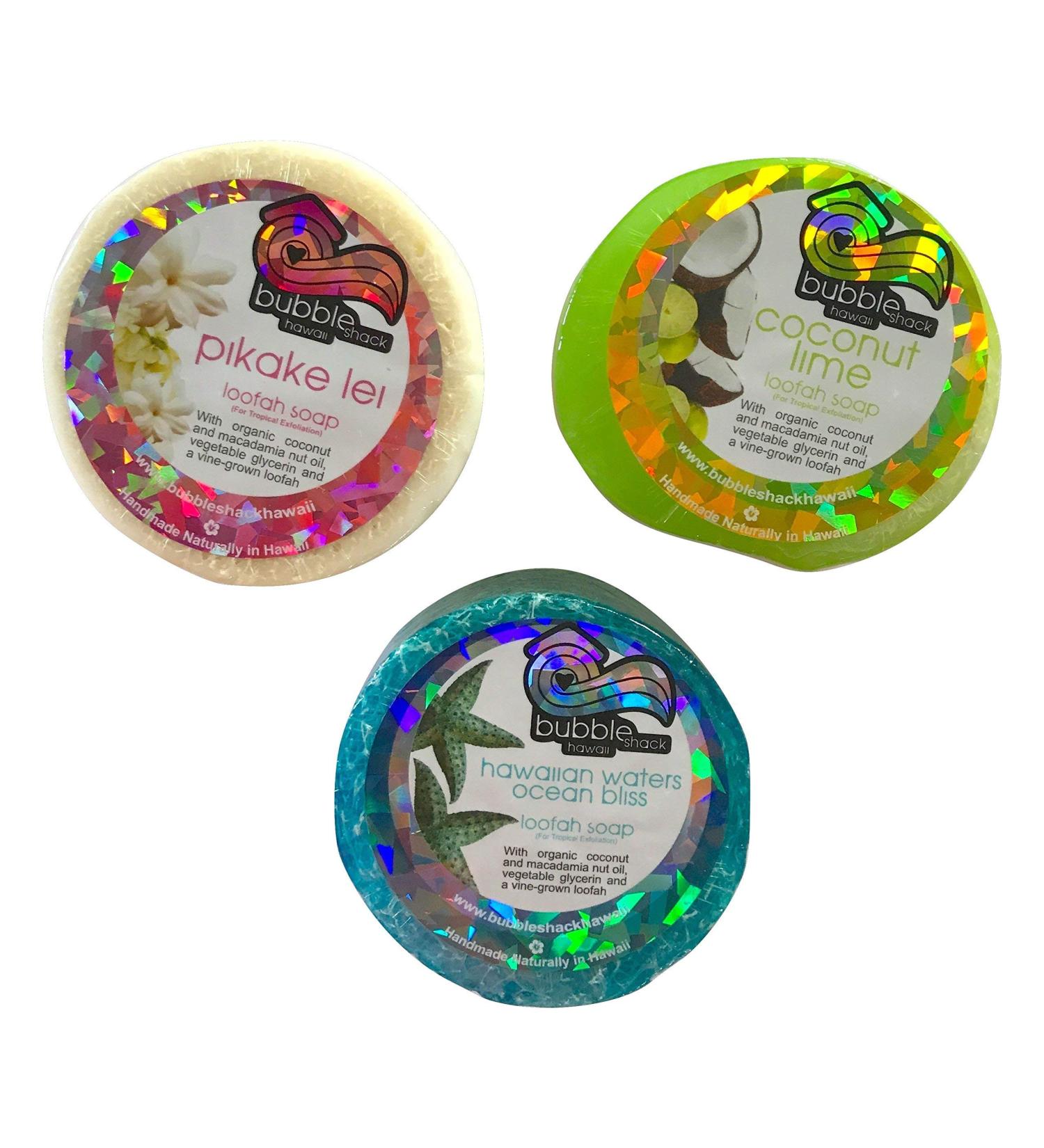 Loofah Soap Trio Organza Set - Ocean Scented Soap Bars for Exfoliating & Nourishing Skin | Buy Internationally - Buy Online on GoSupps.com