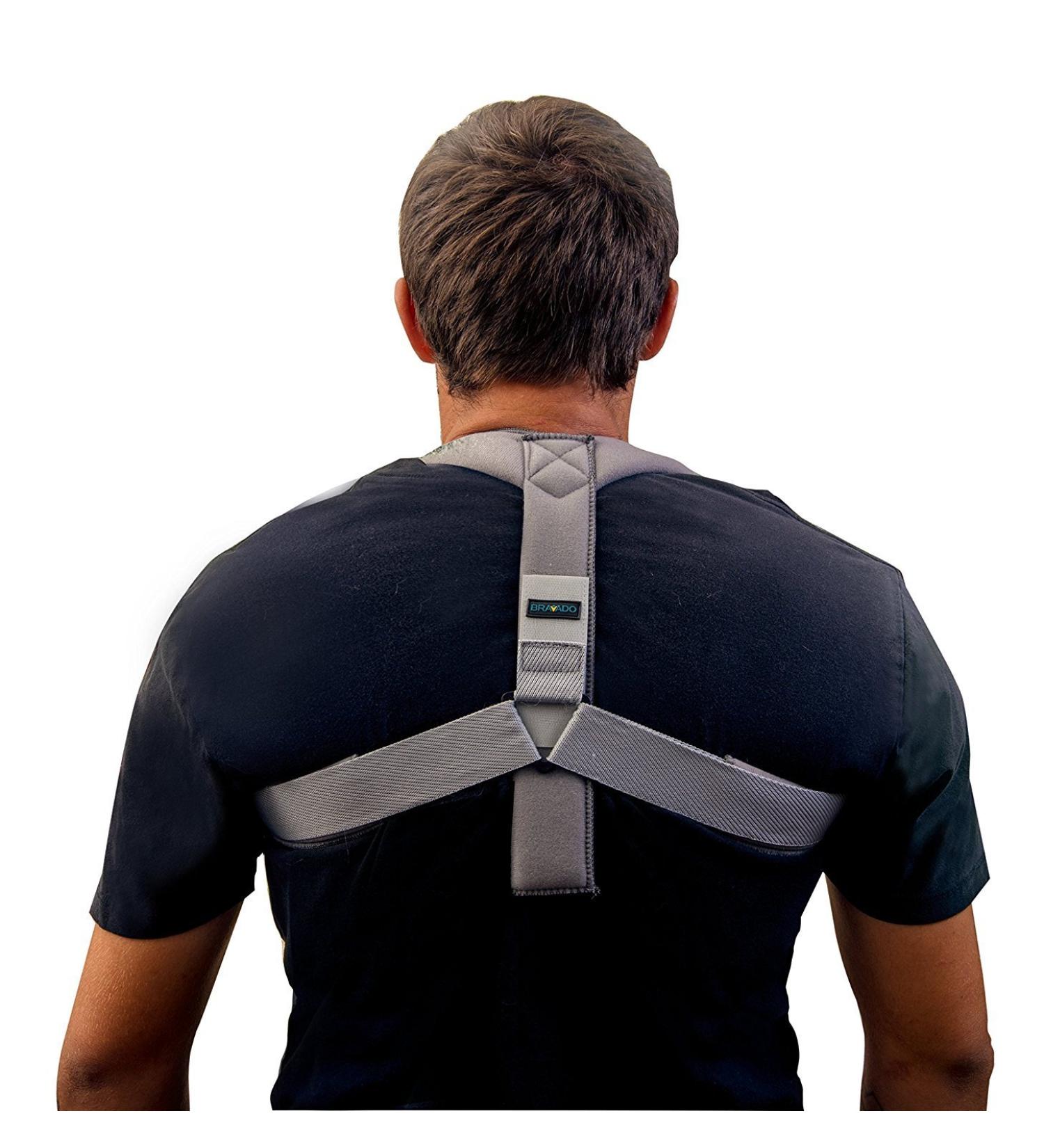 Bravado Clavicle Support Brace Posture Corrector for Men and Women Best for Rounded Shoulders Adjustable and Easy to Use Comfortable for Everyday Usage