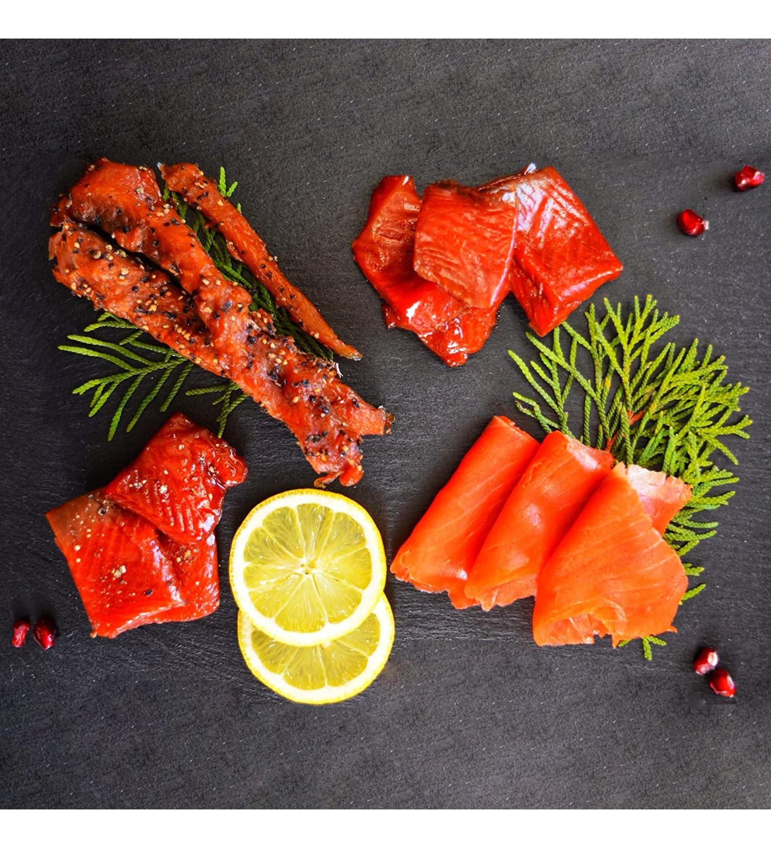 Smoked Salmon Sampler Gift Basket Gourmet Food Box Perfect for Family Corporate Gifts - Buy Online on GoSupps.com