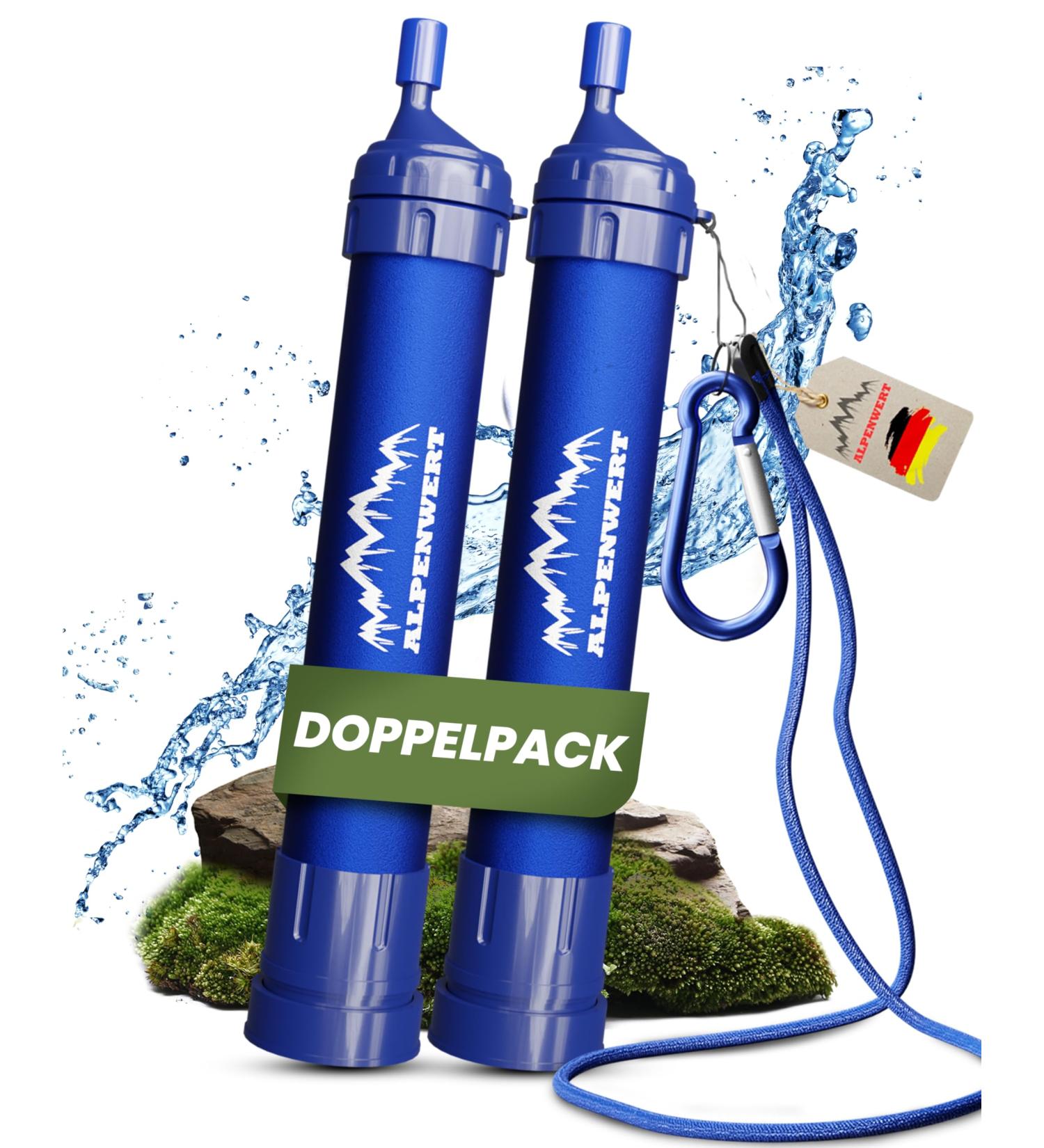 Alpine Value Water Filter Outdoor Double Pack - 4000 Liters of Clean Drinking Water | 99.99% Germ & Bacteria Removal - Buy Online on GoSupps.com