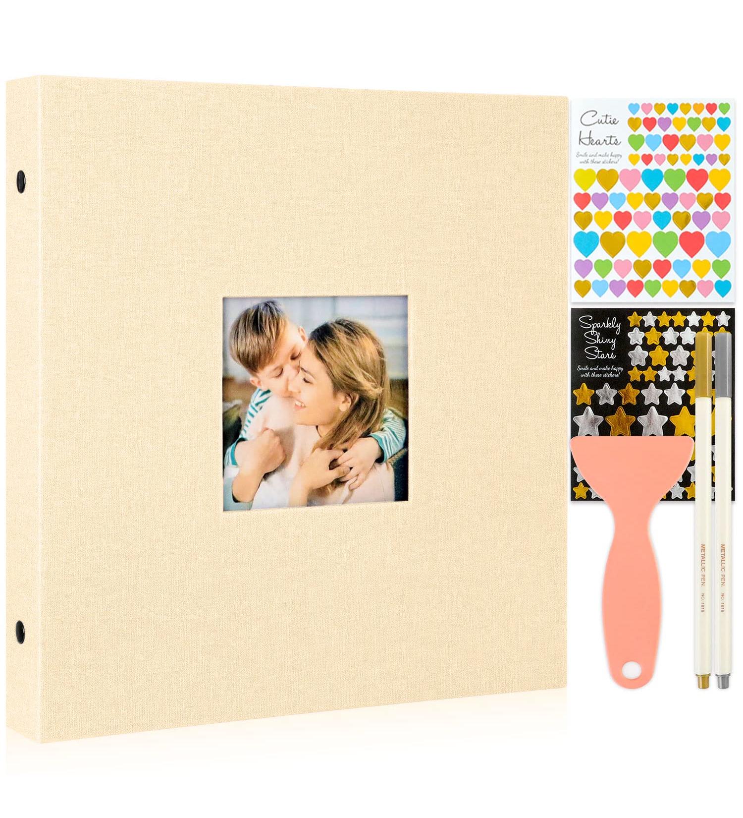 Ywlake Large Capacity Self Adhesive Photo Album - Holds 4x6, 5x7, 8x10 Photos - 40 Sheets / 80 Pages - Beige - Buy Online on GoSupps.com