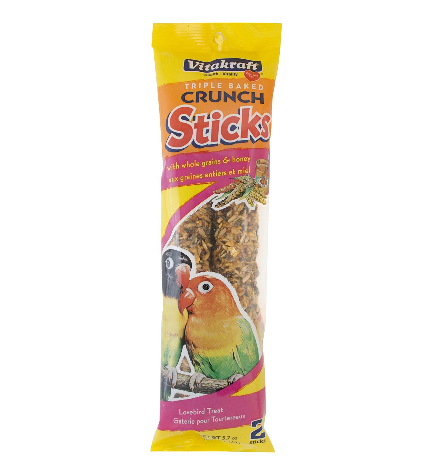 Vitakraft Lovebird Whole Grains & Honey Treat Sticks 2 Pack 5.7 Ounce Honey Sticks 5.7-Ounce - Buy Online on GoSupps.com