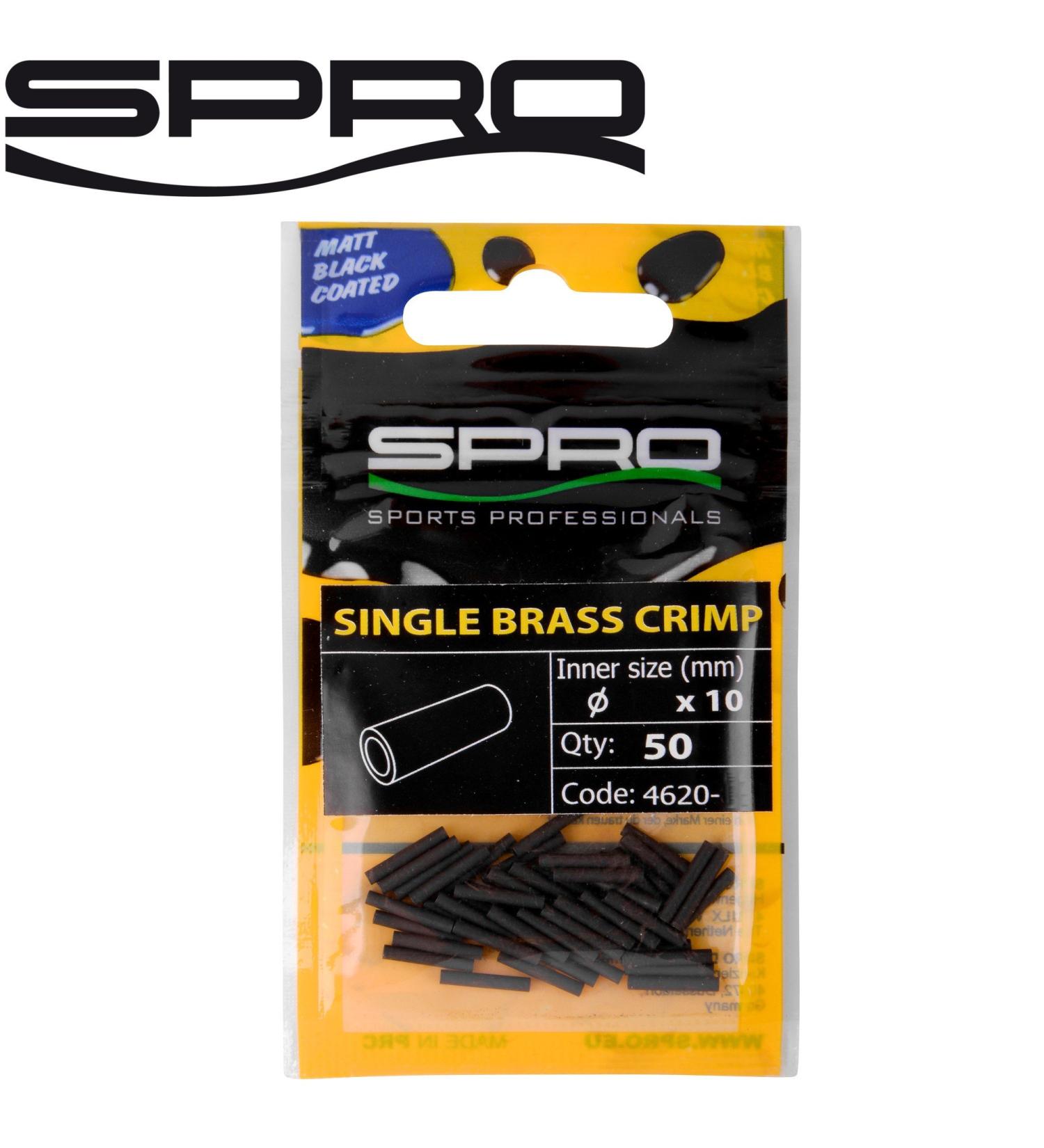 SPRO Matt Black Single Brass Crimp - 50 Clamping Sleeves for Steel Leaders (0.8mm) | International Shipping Available - Buy Online on GoSupps.com