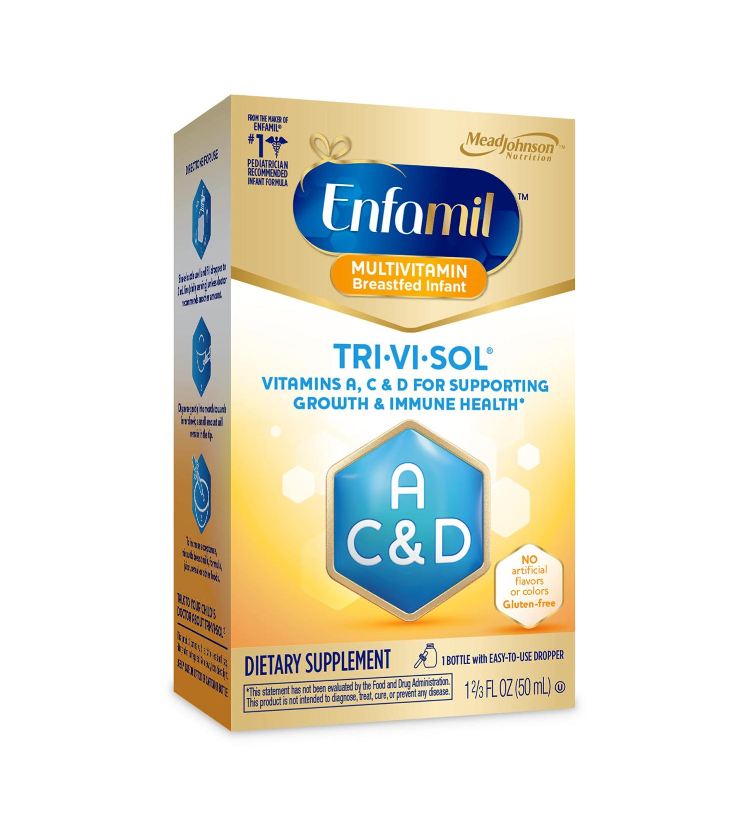 Enfamil Tri-Vi-Sol Infant Multivitamin Drops - Vitamins A, C & D for Growth & Immunity | 50 mL - Buy Online on GoSupps.com