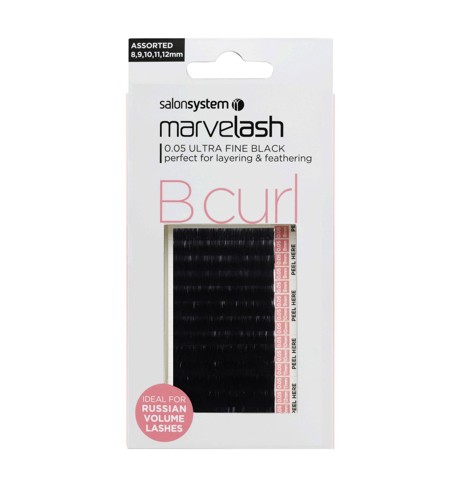 marvelash B Curl Lashes 0.05 Ultra Fine Assorted Black