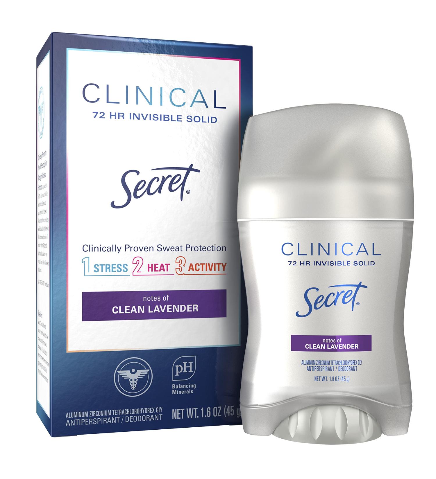 Secret Clinical Strength Antiperspirant and Deodorant Women Lavender 72 Hr Invisible Solid 1.6 oz 1.6 Ounce (Pack of 1) Oh La La Lavender - Buy Online on GoSupps.com