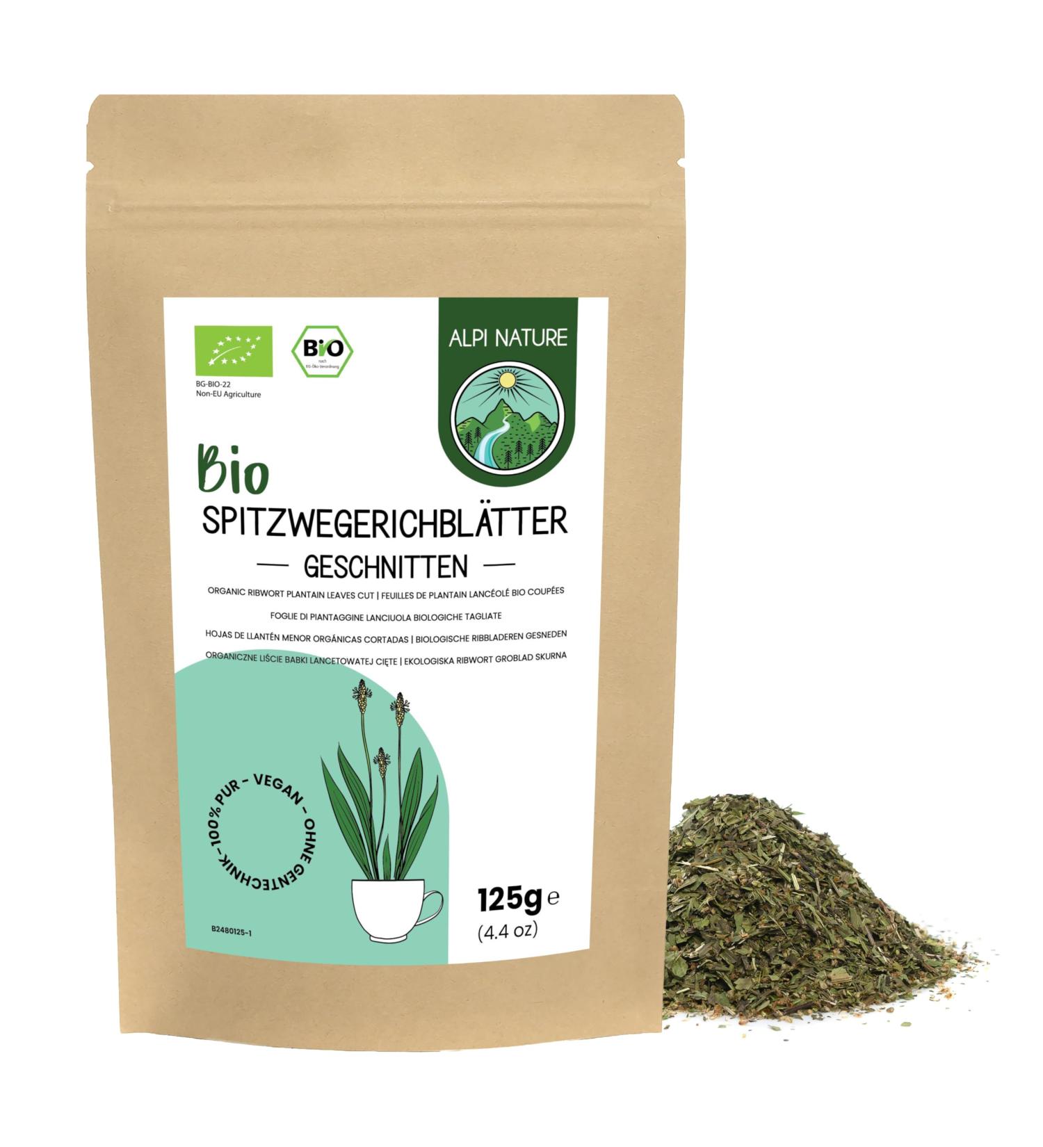Alpi Investment OOD Broad plantain BIO 125g from Alpi Nature loose tea organic plantain leaves plantain plantain dried for the preparation of narrow plantain tea plantain tea and herbal tea - Buy Online on GoSupps.com