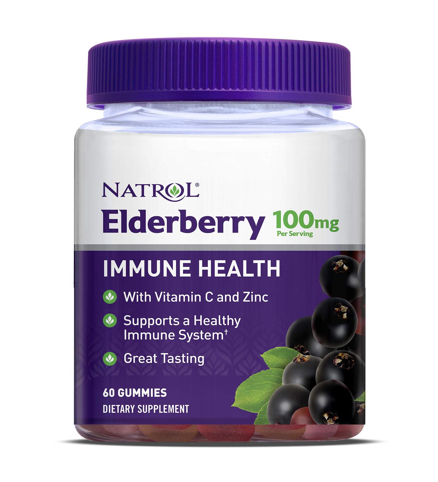 Natrol Elderberry Gummies 100mg - Immune Health Support | 60 Count - Buy Online on GoSupps.com