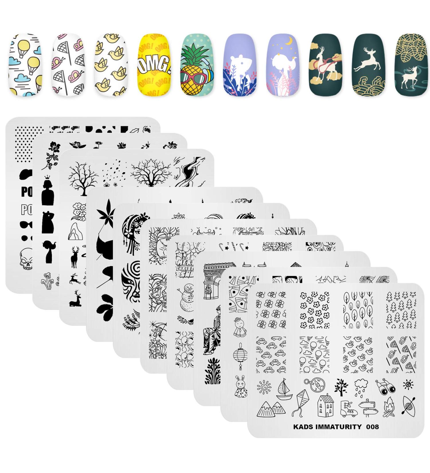 KADS Nail Stamping Plates Set - Floral Animal & Chinese Style Nail Art Stencils for Stunning Manicures - International Shipping Available - Buy Online on GoSupps.com