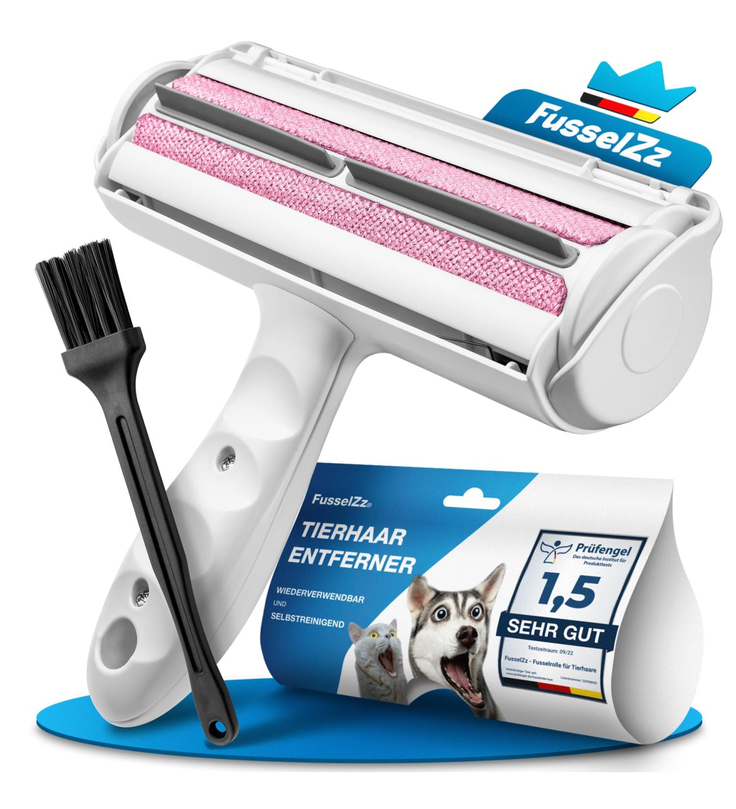Fusselztz Home Premium Lint Roll - Self-Cleaning Pink Animal Hair Remover for Cats & Dogs | Reusable Pet Hair Remover for Sofa Carpet & Bed - Buy Online on GoSupps.com
