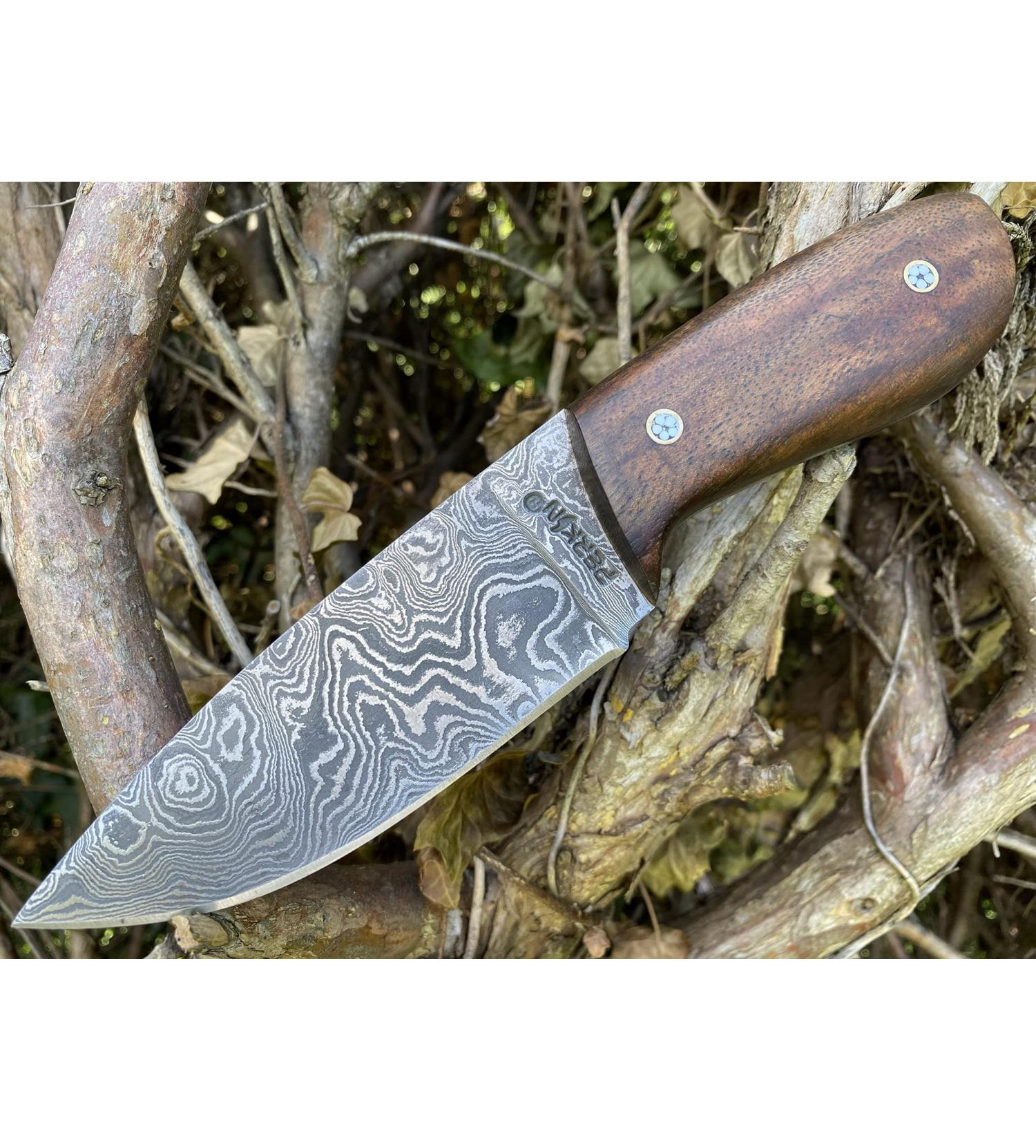 Perkin Damascus Hunting Knife - Premium Damascus Steel with Sheath | International Shipping - Buy Online on GoSupps.com