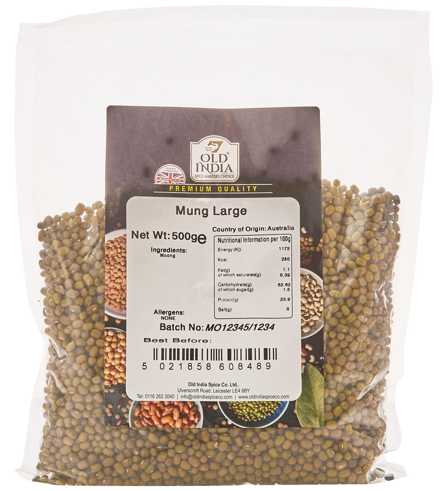 Old India Mung Large 500g - Buy Online on GoSupps.com