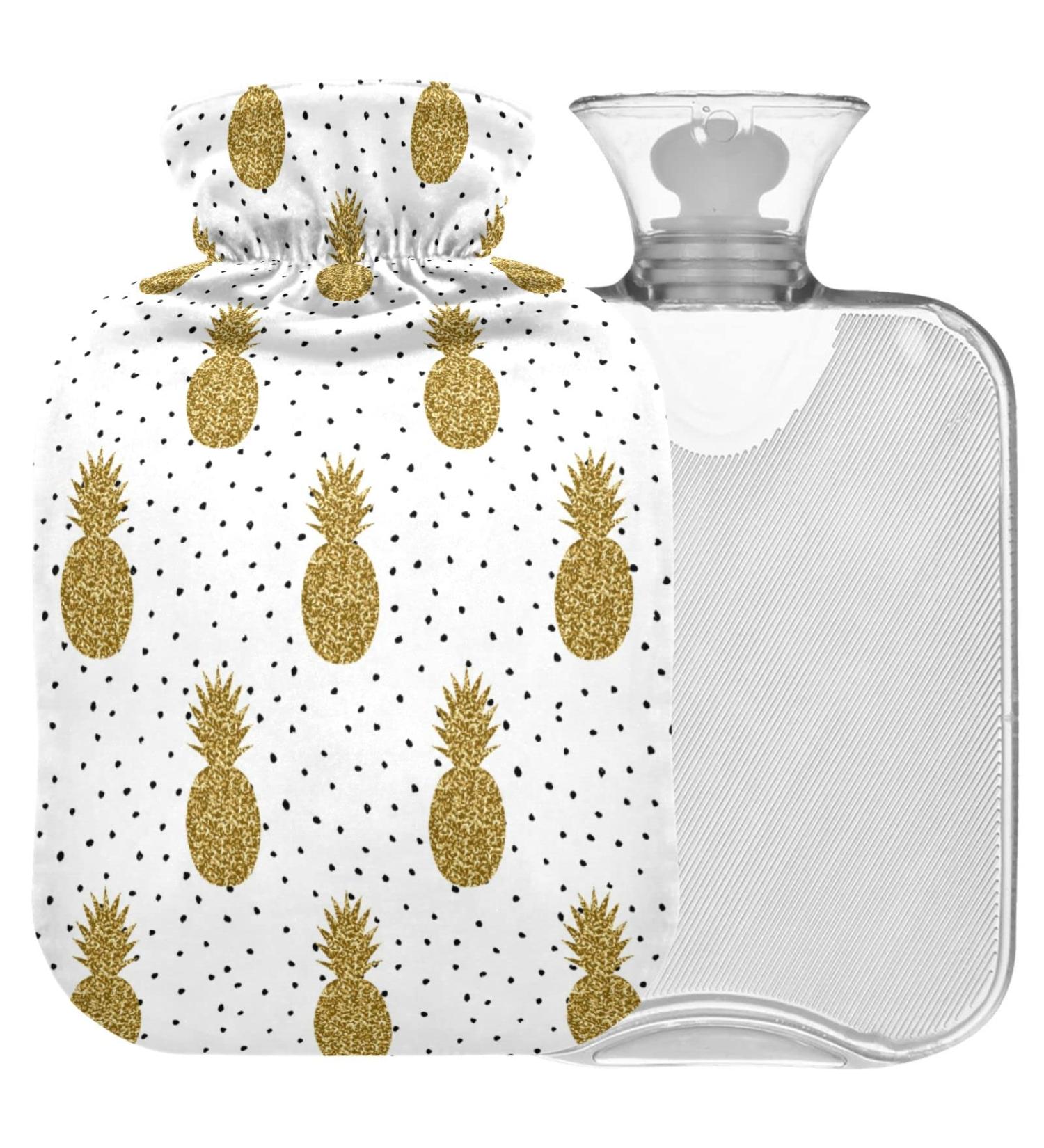 Buy Naanle Gold Glitter Pineapple Water Bottle - 2L Large Hot Water Bottle for Bed & Pain Relief | Perfect Heat & Cold Therapy Solution - Buy Online on GoSupps.com