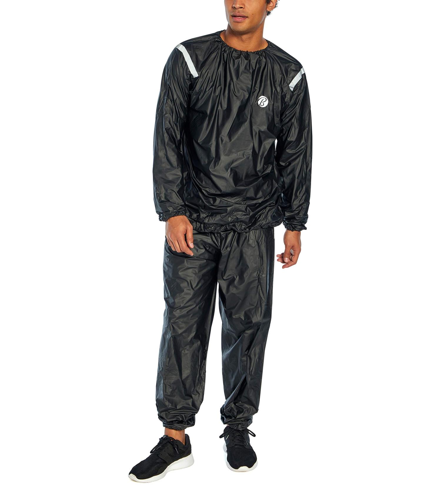 Bally Total Fitness Men's Sauna Suit in Black - Size Large-X-Large - Buy Online on GoSupps.com