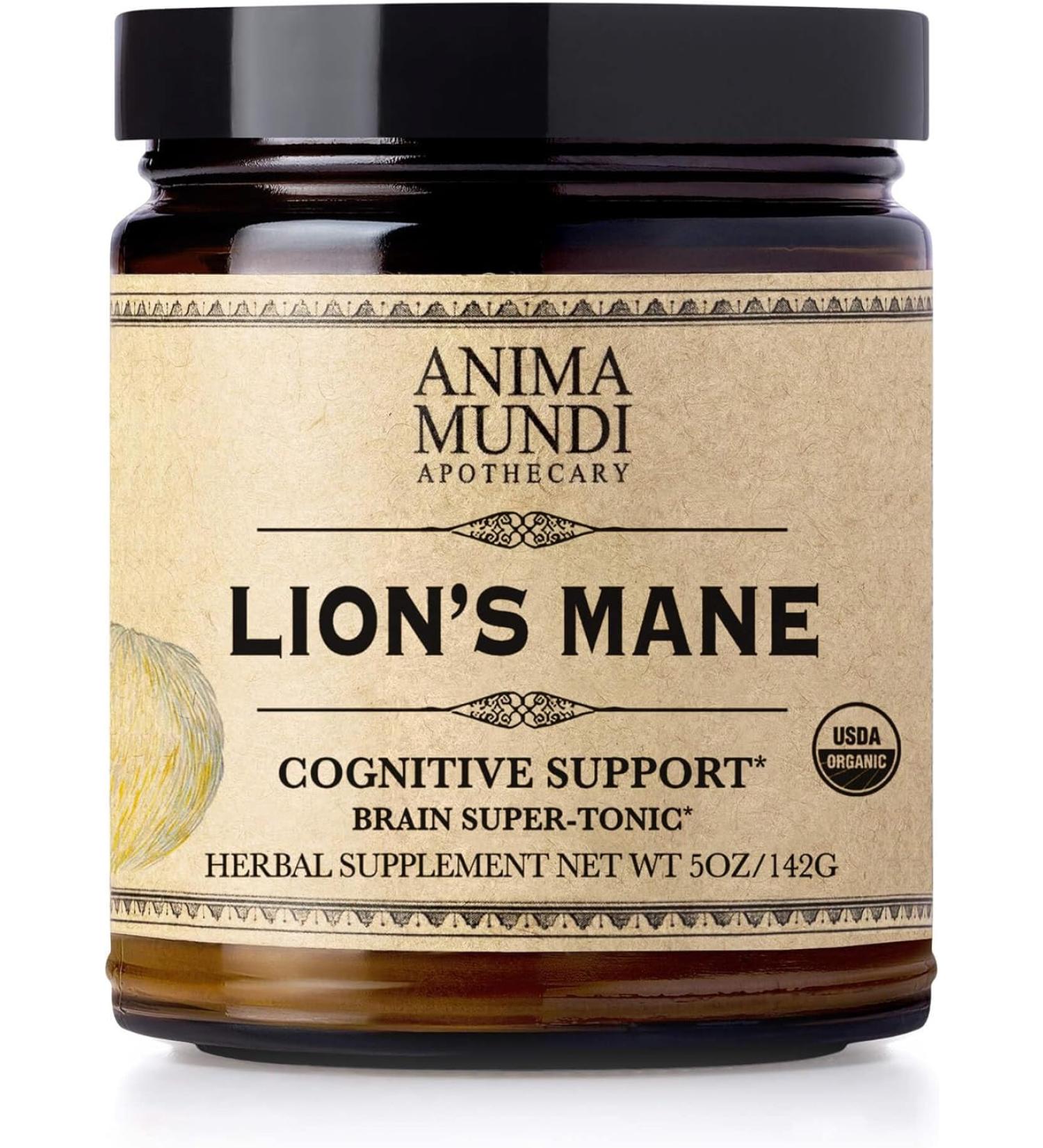 Organic Lions Mane Brain Tuner Mushroom Powder - Cognitive Support Supplement (5oz / 141g) - Buy Online on GoSupps.com