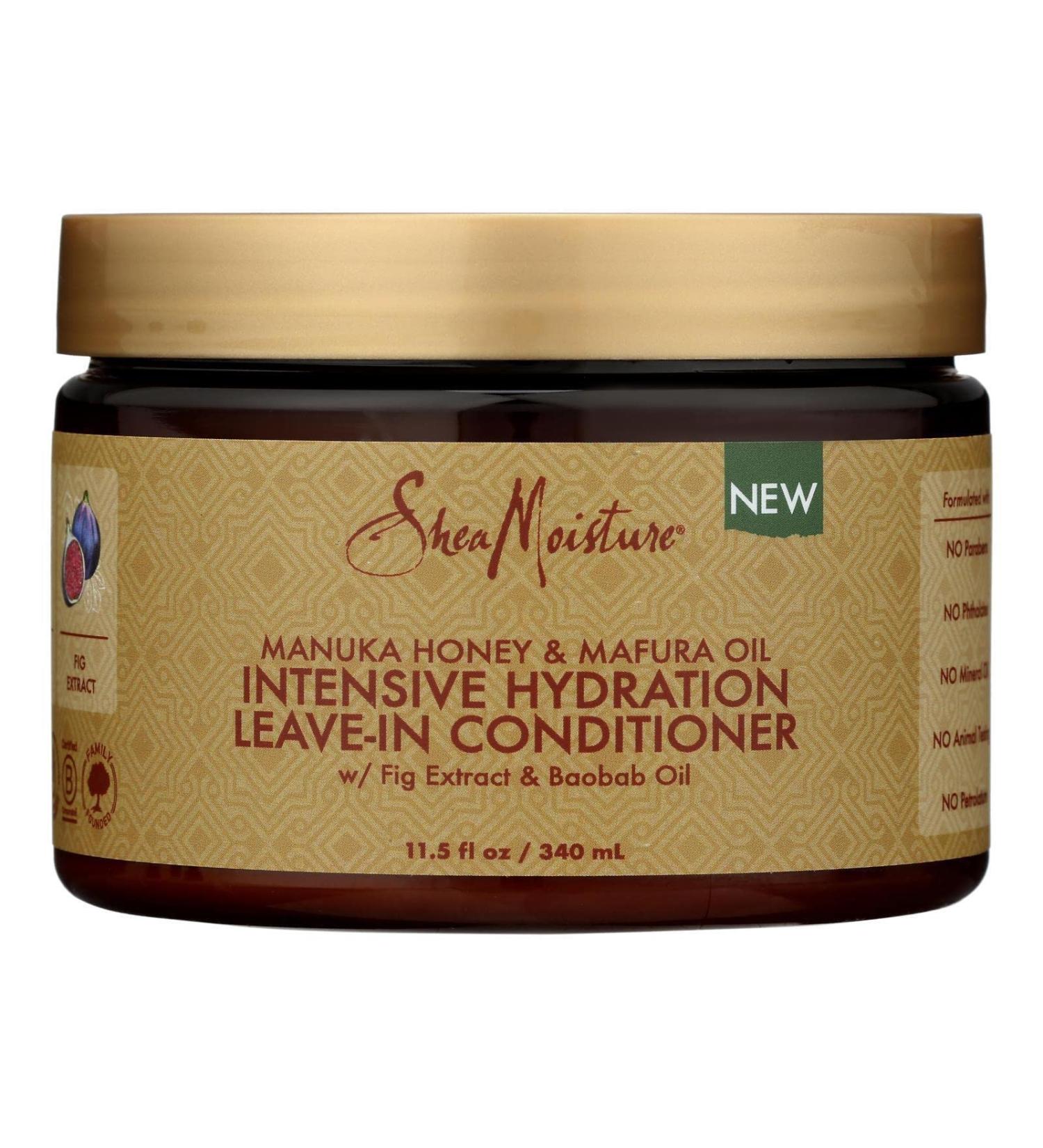 SheaMoisture Intensive Hydration Leave-in Conditioner for Curly Hair Manuka Honey and Mafura Oil Hair Conditioner to Strengthen and Restore Hair 11.5 oz