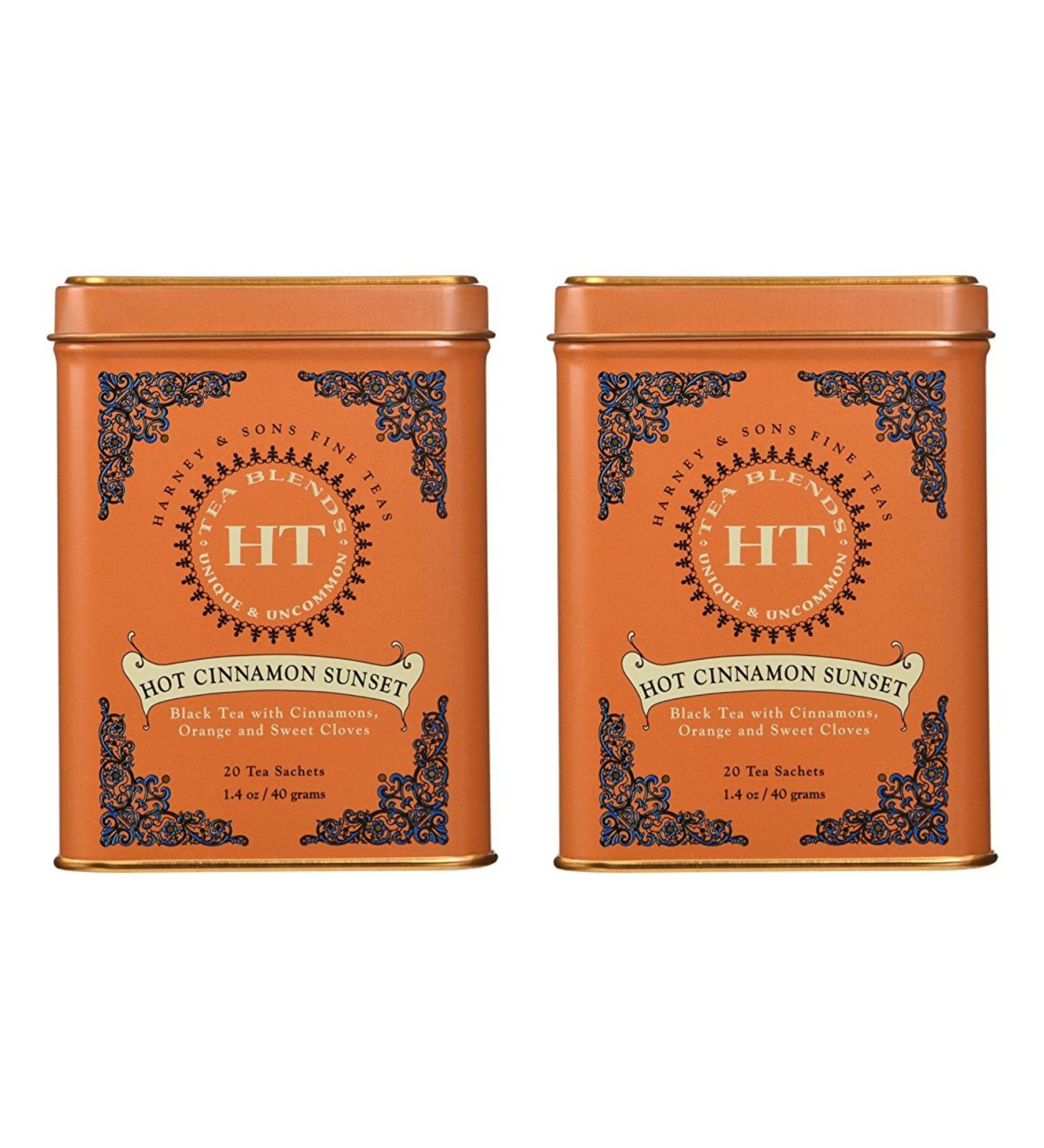 Harney & Sons Hot Cinnamon Sunset Black Tea with Orange and Cloves - 40 Tea Bags - Buy Online on GoSupps.com