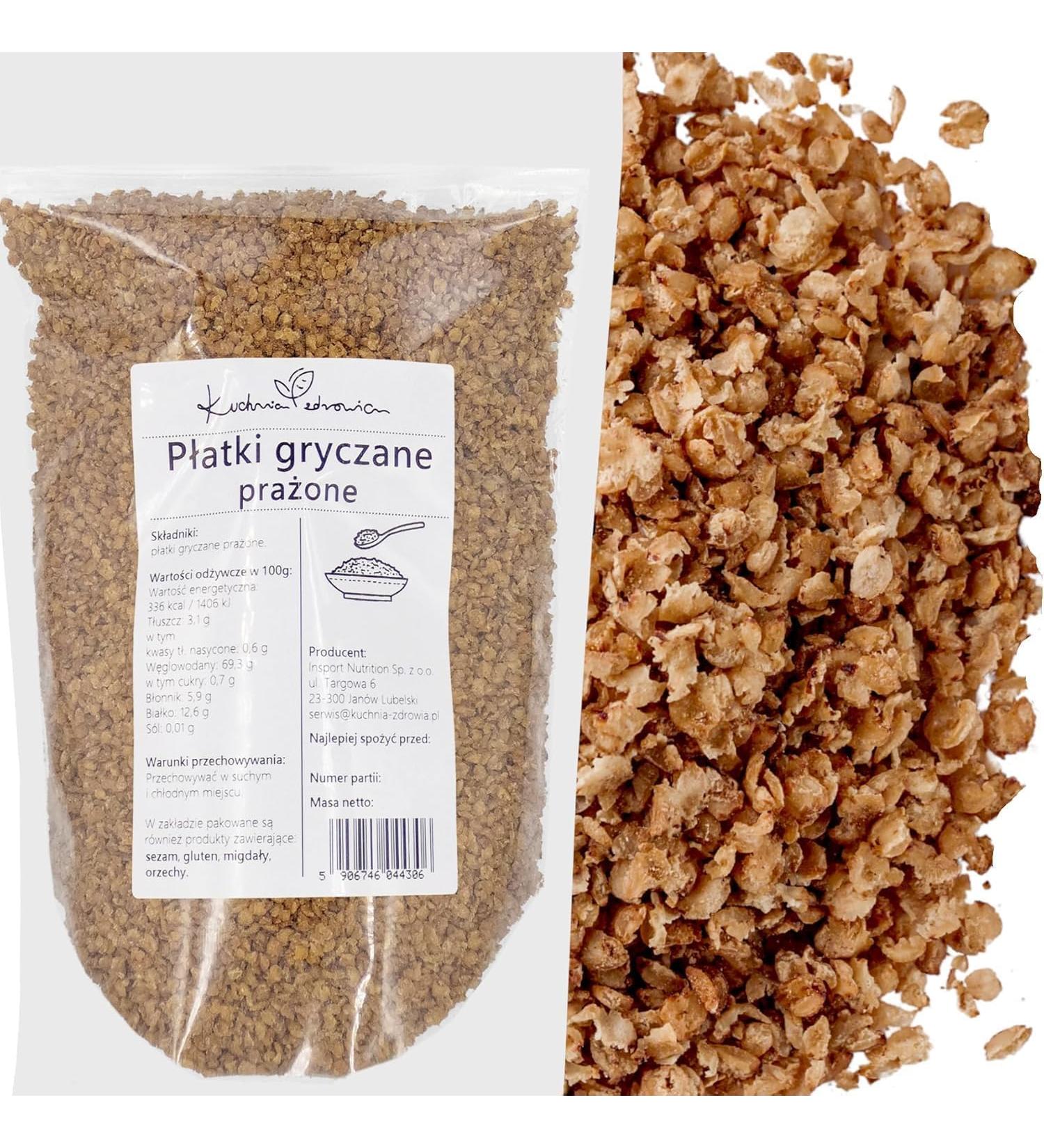  Kuchnia Zdrowia Kuchnia Zdrowia - Grilled Buckwheat Flakes - No Additives - Natural - Leak Proof Packaging with Zipper - Doypack: (1000g) - Buy Online on GoSupps.com
