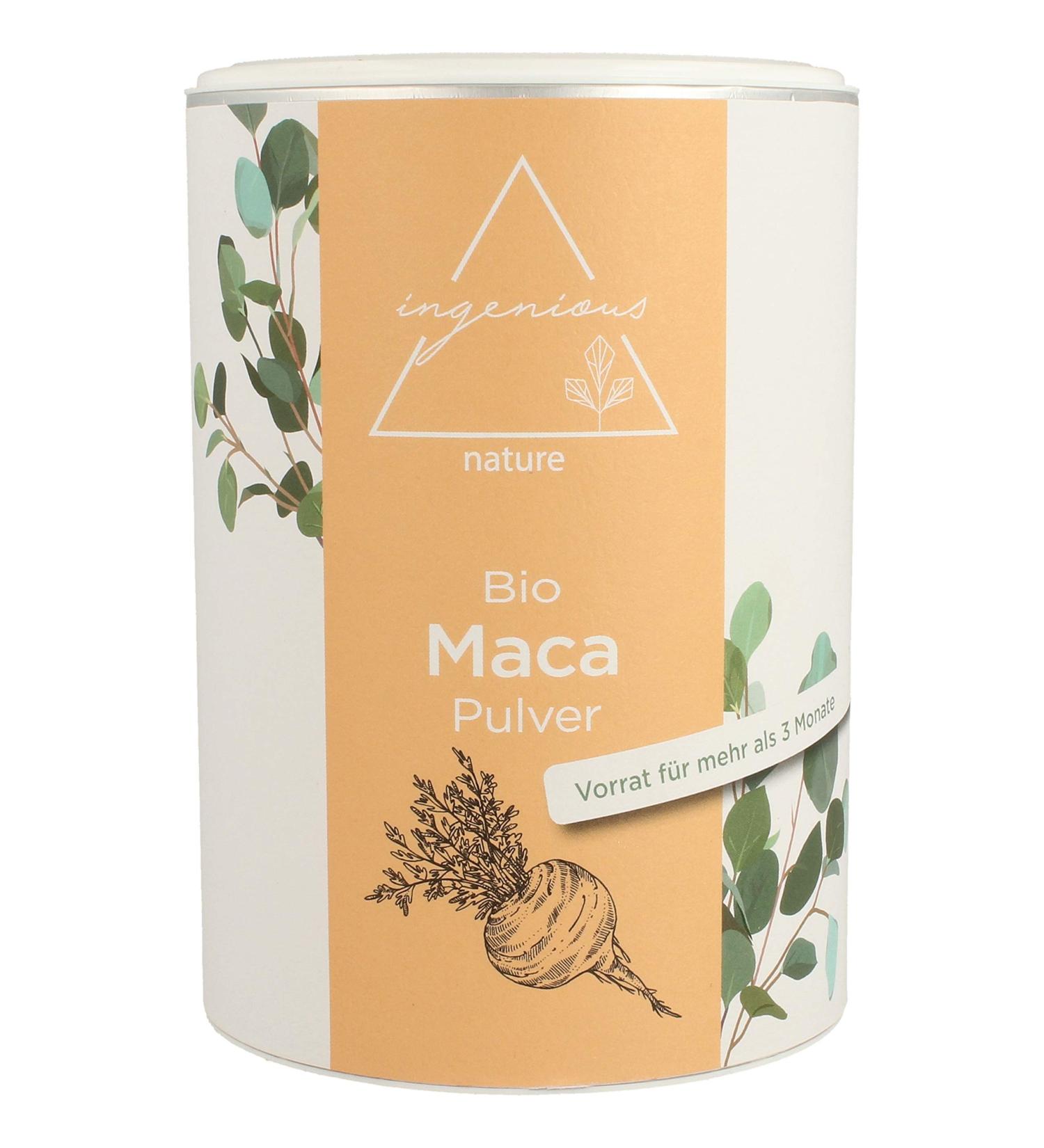 Ingenious Nature Bio Maca Powder 500g - 100% Pure Raw Black Maca Root from Peru | High Altitude Superfood - Buy Online on GoSupps.com