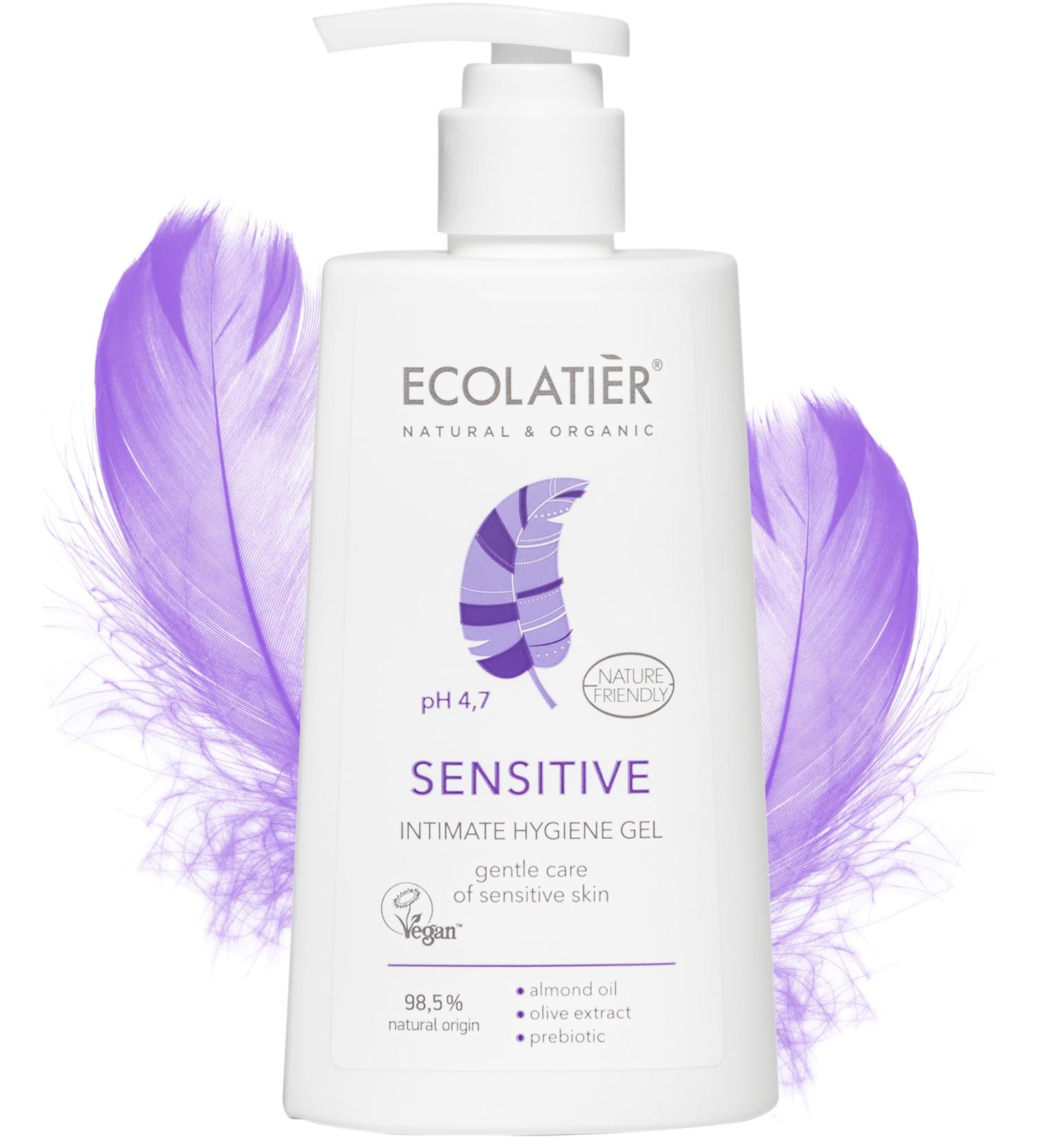 Ph Balanced Sensitive Feminine Wash | 97% Natural | Vegan | Daily Intimate Care Gel - Ecolatier 250ml - Buy Online on GoSupps.com