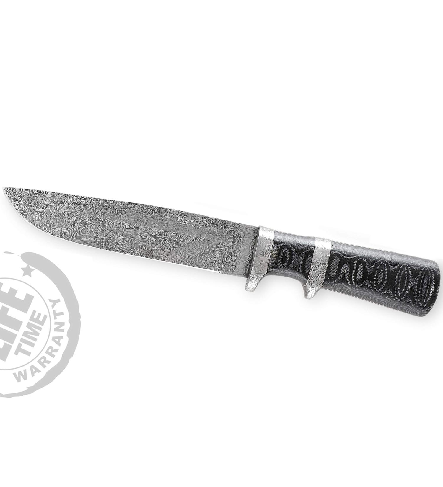 Perkin Bowie Damascus Hunting Knife with Sheath - Premium Quality International Shipping - Buy Online on GoSupps.com