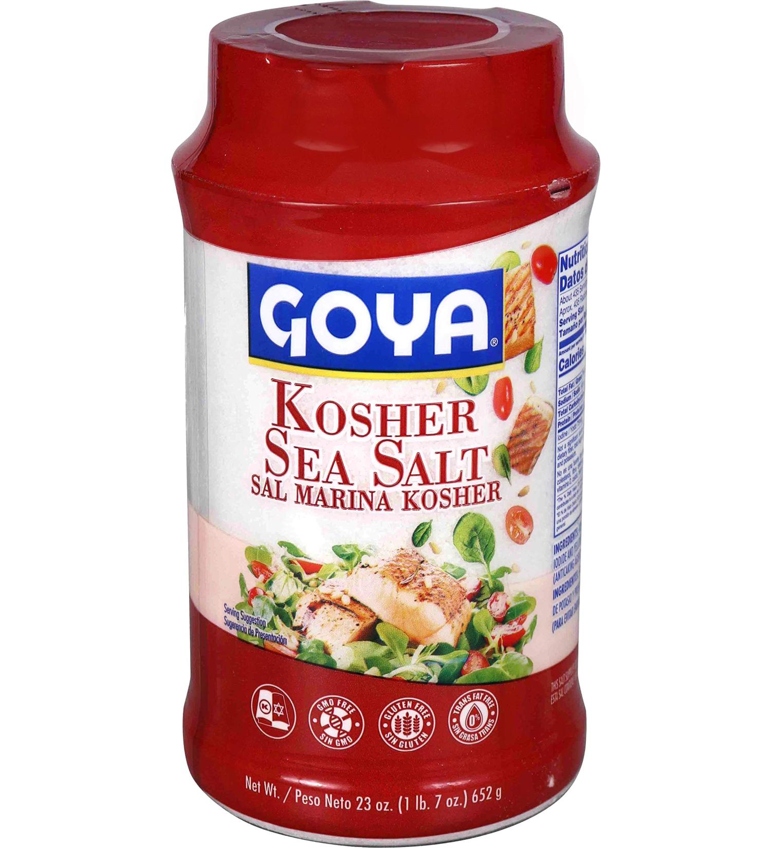 Goya Foods Kosher Sea Salt 23 oz - Bulk Pack of 12 | Natural & Unrefined - Buy Online on GoSupps.com