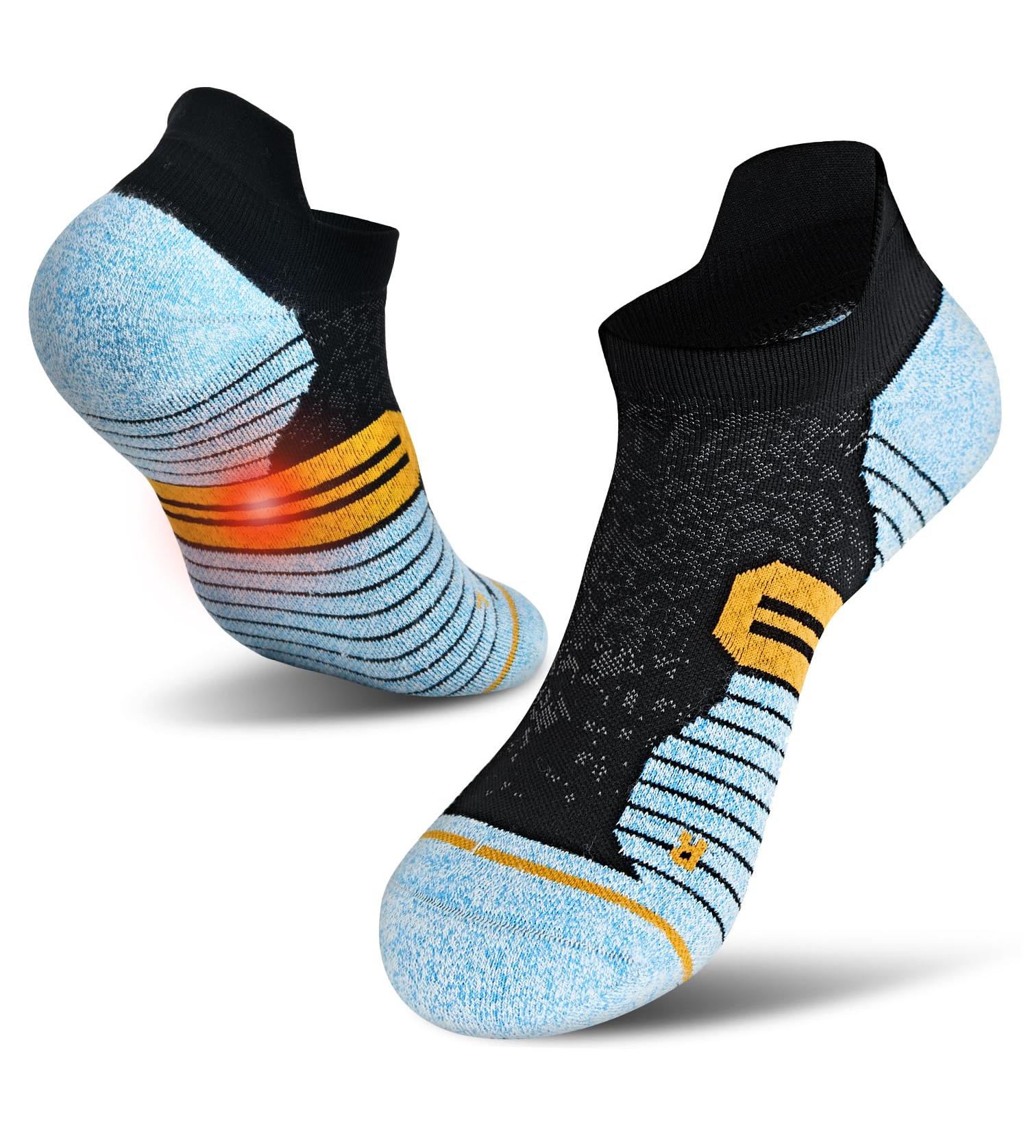Compression Socks for Men & Women - Plantar Fasciitis Pain Relief Slipproof & Anti-Welding - 3 Couples Blue (34-51) - Buy Online on GoSupps.com