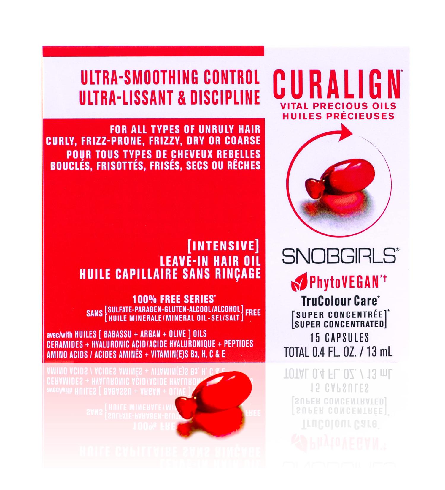 SNOBGIRLS CURALIGN Leave-In Hair Oil with Argan, Babassu & Olive Oil for Smoothing Control - Hyaluronic Acid, Ceramides, Peptides & Vitamins - Detangling Oil for Unruly, Curly, Frizz-Prone Hair - Buy Online on GoSupps.com