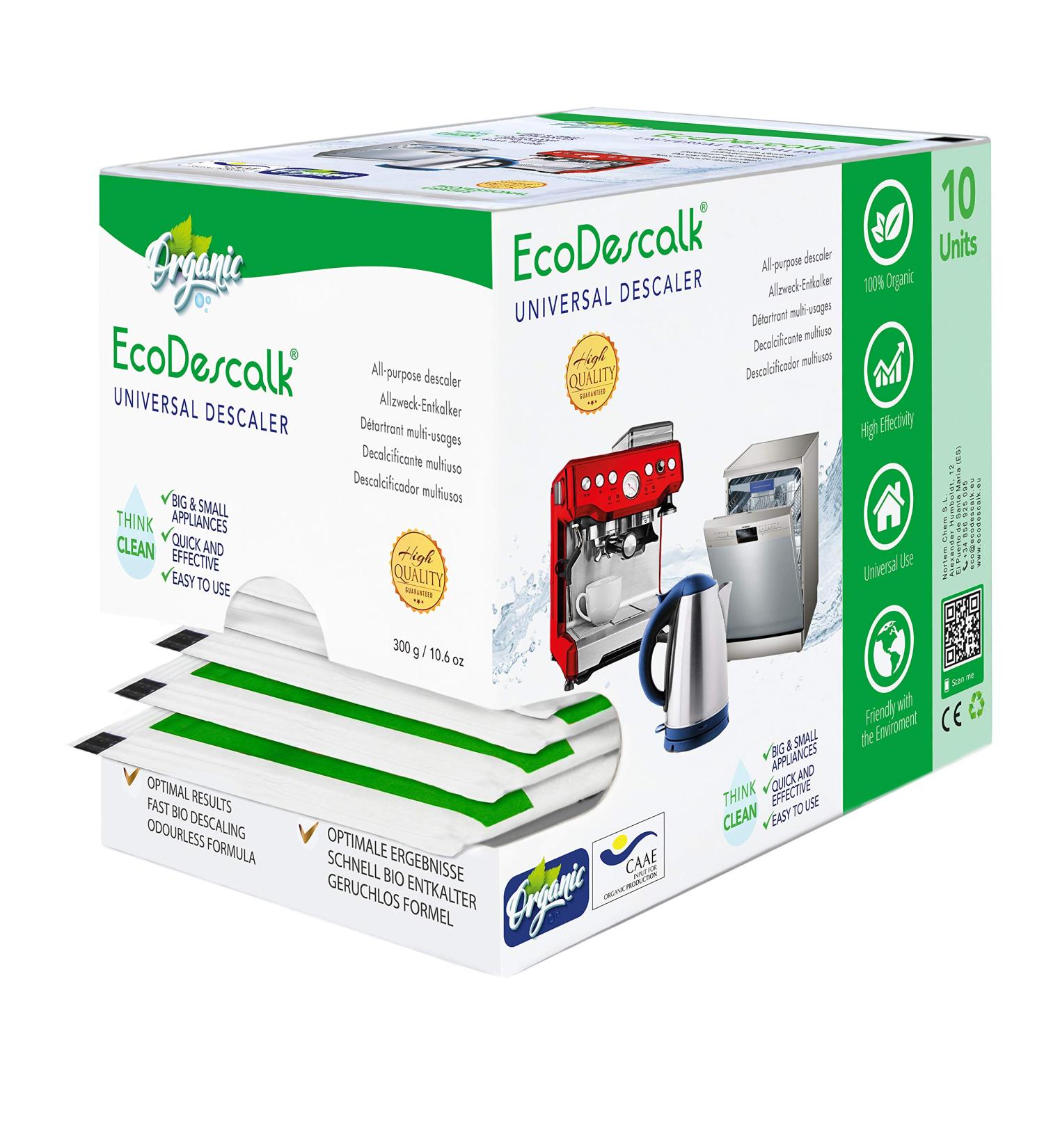 EcoDescalk Organic Descaler 10 Sachets 100% Natural Limescale Remover for Kettles Washing Machines and Dishwashers. Multipurpose Powder Limescale Cleaner for All Brands. - Buy Online on GoSupps.com