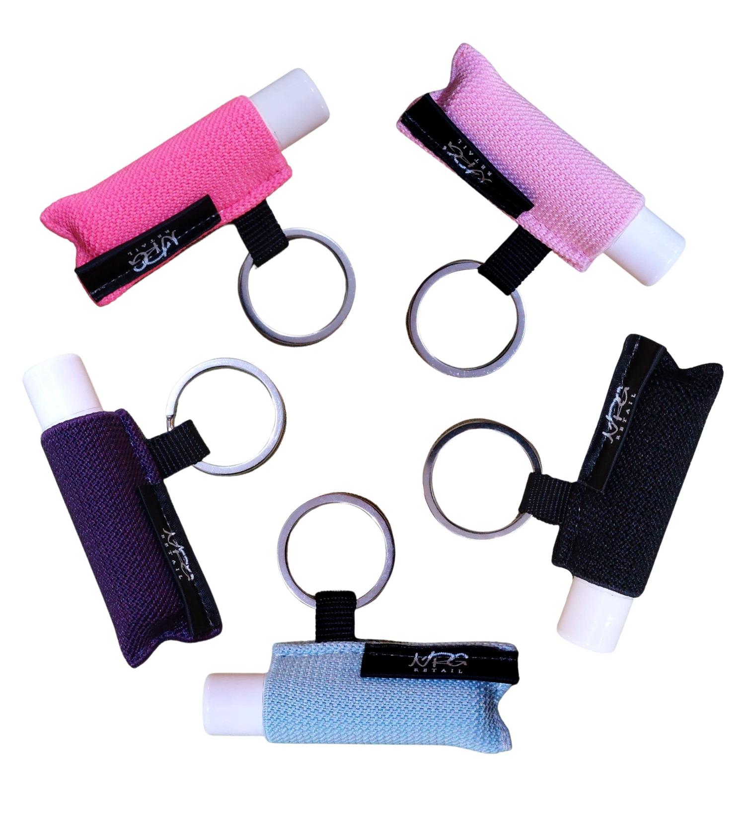Buy 5pcs Chapstick Holder Pouch | Lip Balm Keychain Holder | Elastic Clip-On Sleeve in Black Violet Light Blue Pink & Light Pink Perfect for Lipstick Storage - Buy Online on GoSupps.com
