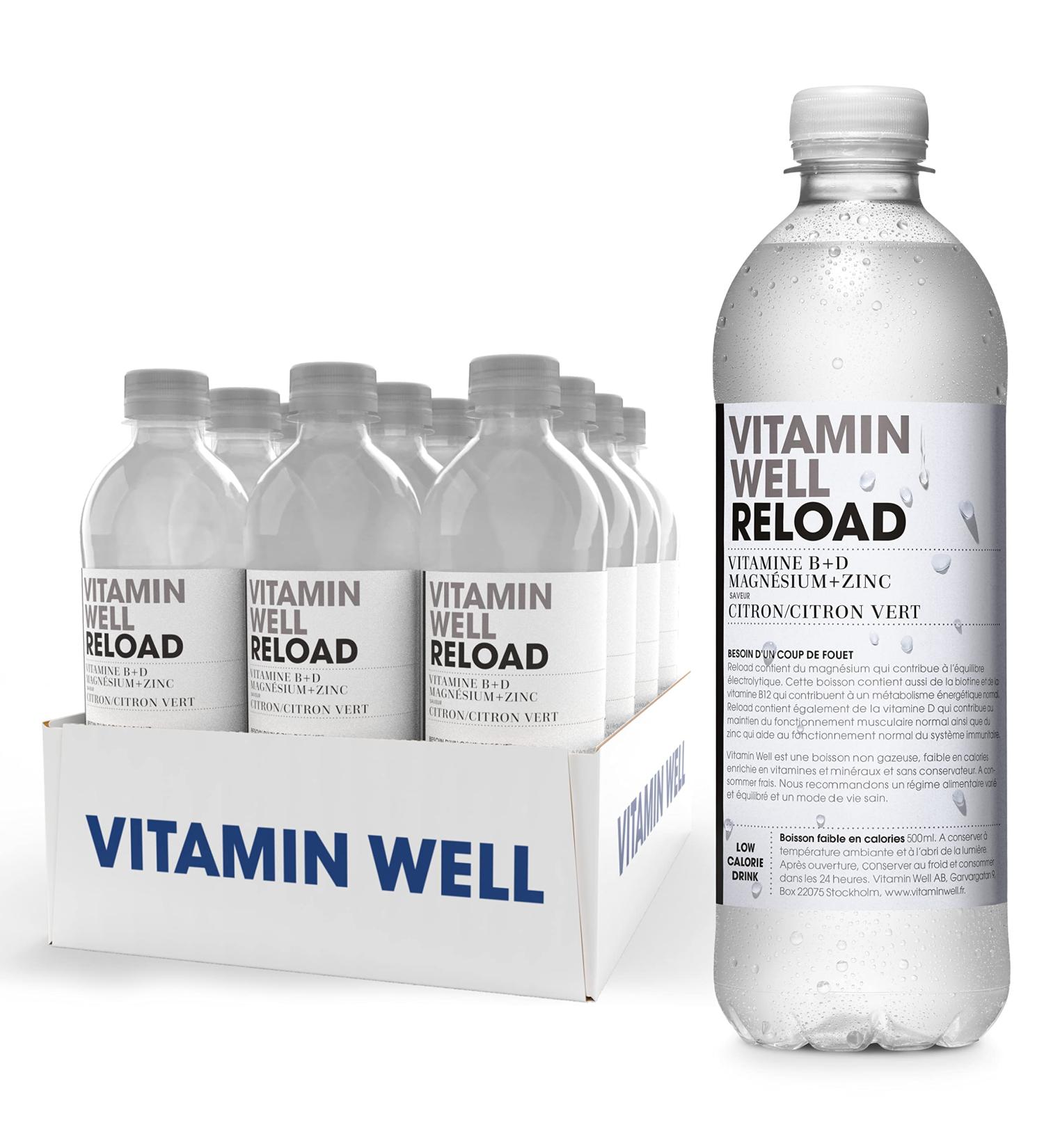  Vitamin Well Vitamin Well - Drinks enriched with vitamins and minerals taste lemon lime 12x500ml (Reload) - Buy Online on GoSupps.com
