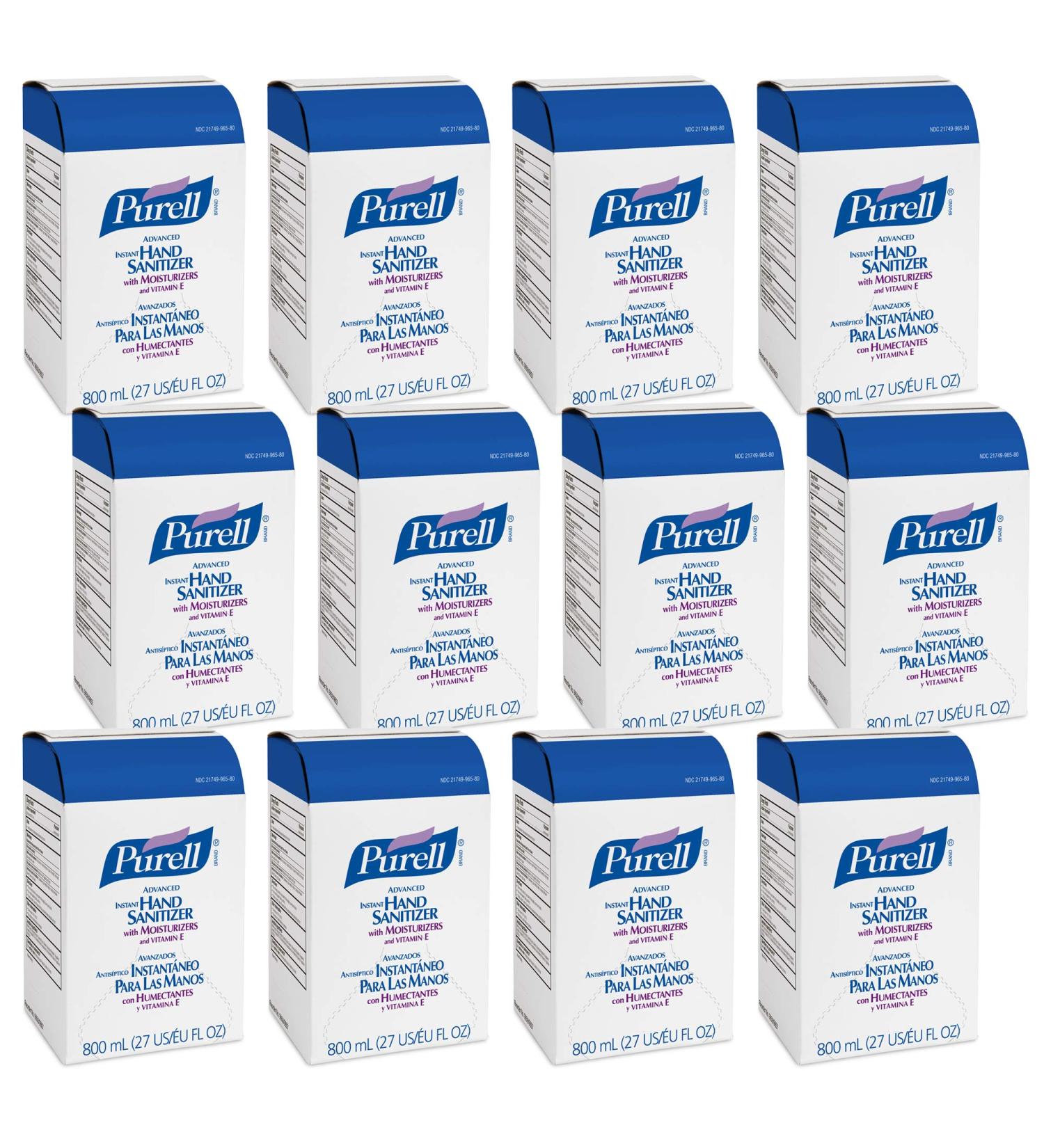 PURELL Advanced Hand Sanitizer Gel 800mL Refill for GOJO 800 Series Dispenser (Pack of 12) - Buy Online on GoSupps.com