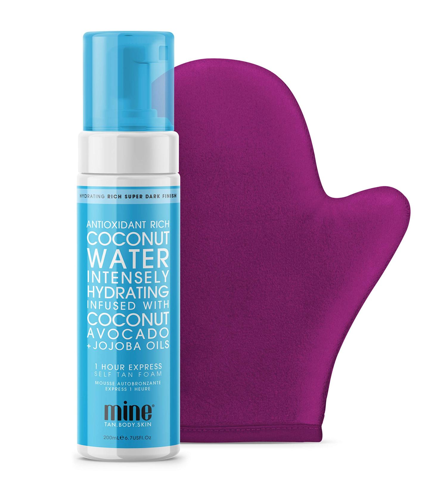 MINETAN BODY.SKIN Coconut Water Self Tan Foam & Bronze On Tanning Mitt Bundle - Achieve a Sun-Kissed Glow Anywhere! - Buy Online on GoSupps.com