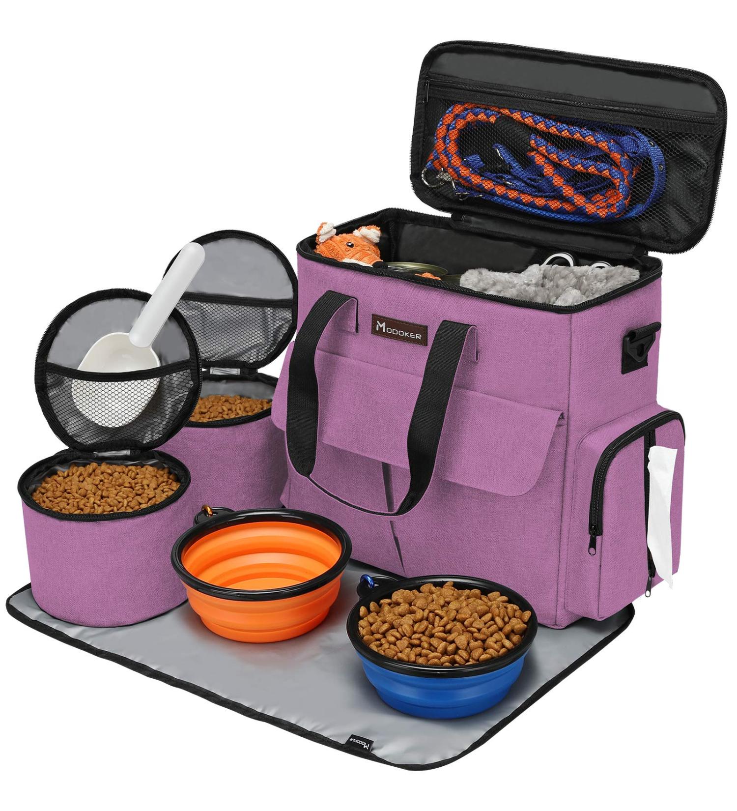 Airline Approved Pet Travel Bag - Modokers Weekend Dog Ice Set for Dogs & Cats - Multifunctional Organizer in Pink - Buy Online on GoSupps.com