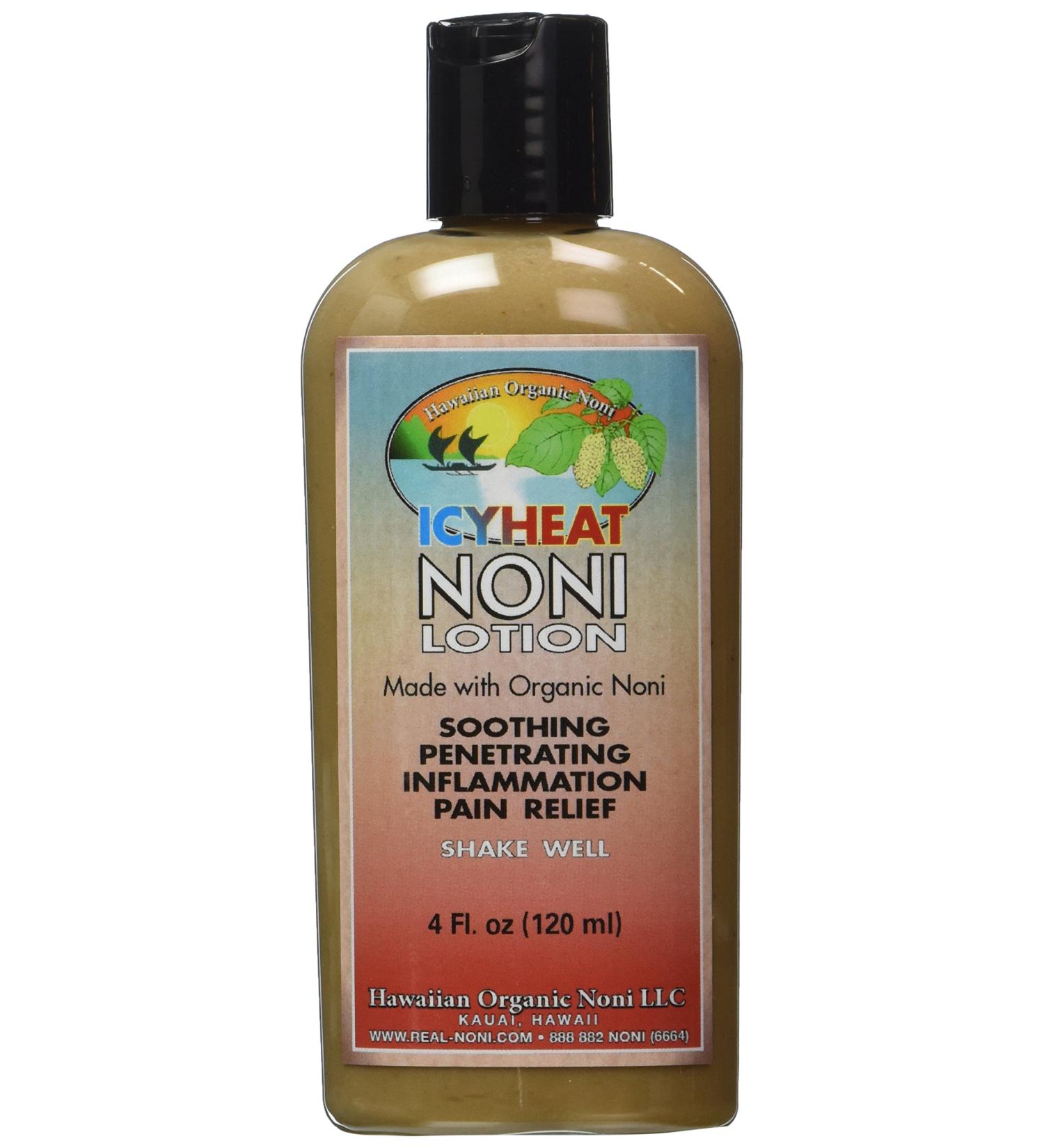 IcyHeat Noni Lotion 4oz - Natural Pain Relief for Aches and Pains - Buy Online on GoSupps.com