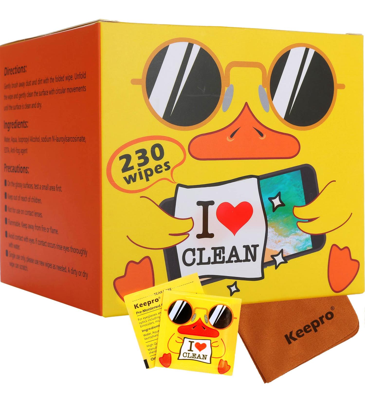 Phone Screen Cleaner Lens Wipes - 230 Count | Pre-Moistened Cleaning Wipes with Dry Cloth | Ideal for Electronics & Camera Lens - Buy Online on GoSupps.com