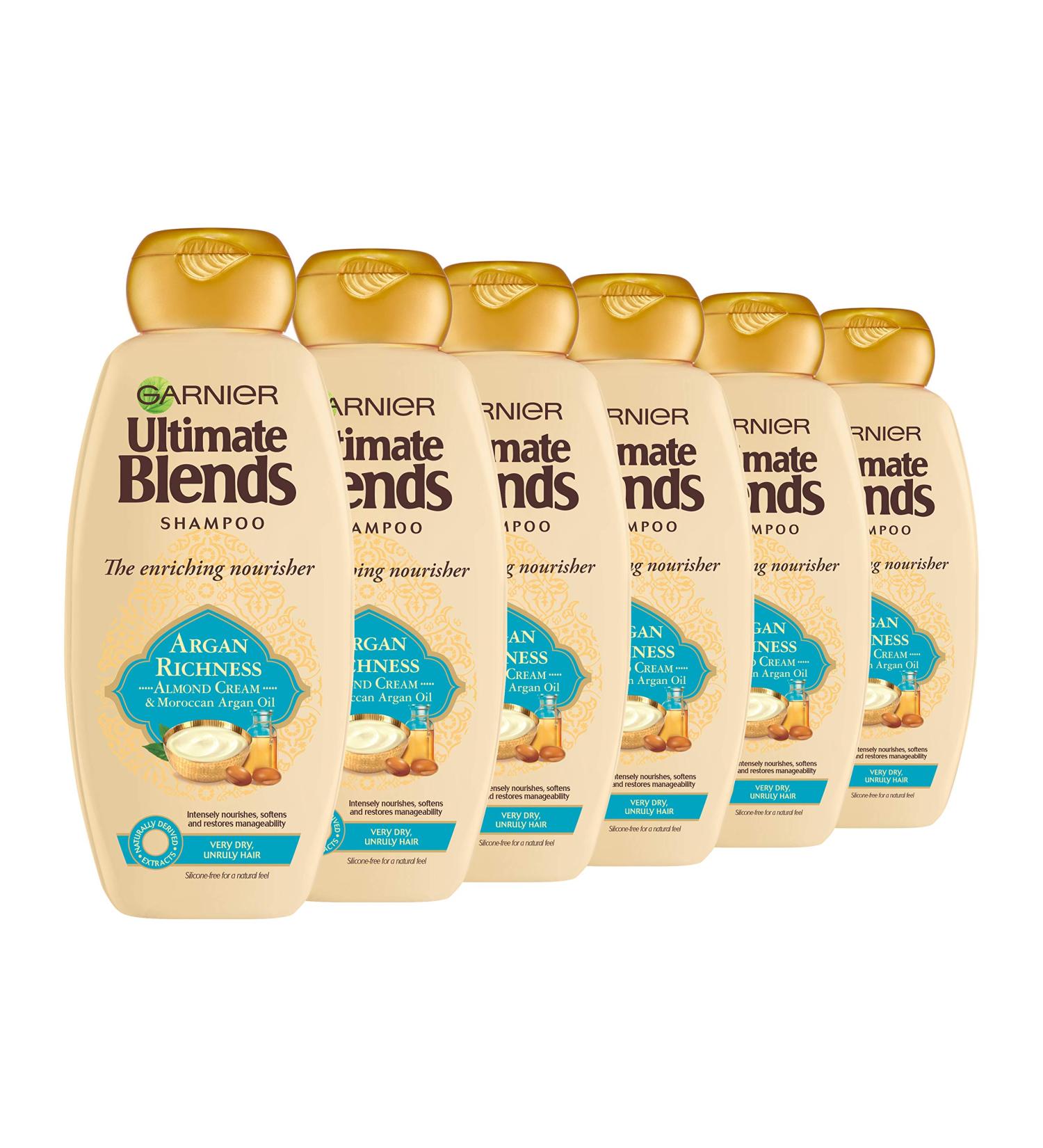  Garnier Garnier Ultimate Blends 6-pack of shampoos with Moroccan argan oil and nourishing almond cream for dry and unruly hair 360ml - Buy Online on GoSupps.com