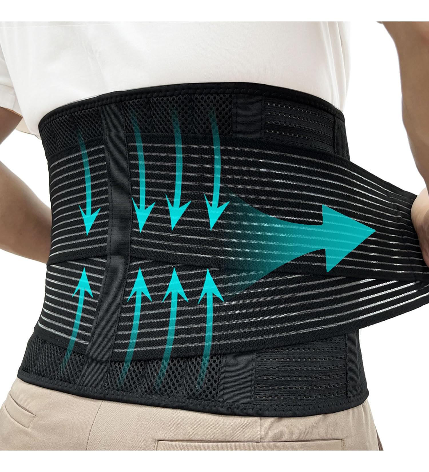 Back Brace for Men & Women | Support Belt for Pain Relief Scoliosis & Sciatica | Adjustable XXXL Size | Durable Back Stretcher - Buy Online on GoSupps.com