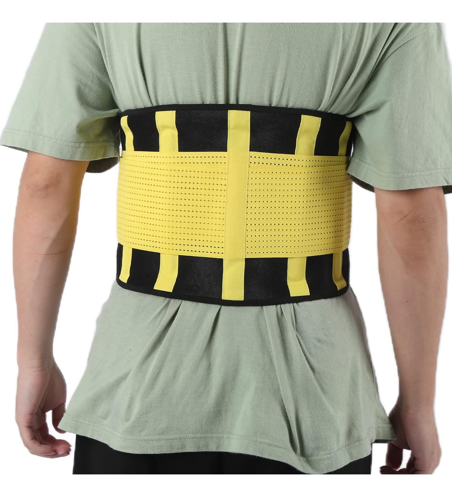 UpQRSG Back Support | Multifunctional Sciatica Pain Relief Device | Portable & Breathable Lumbar Support Belt - Yellow - Buy Online on GoSupps.com