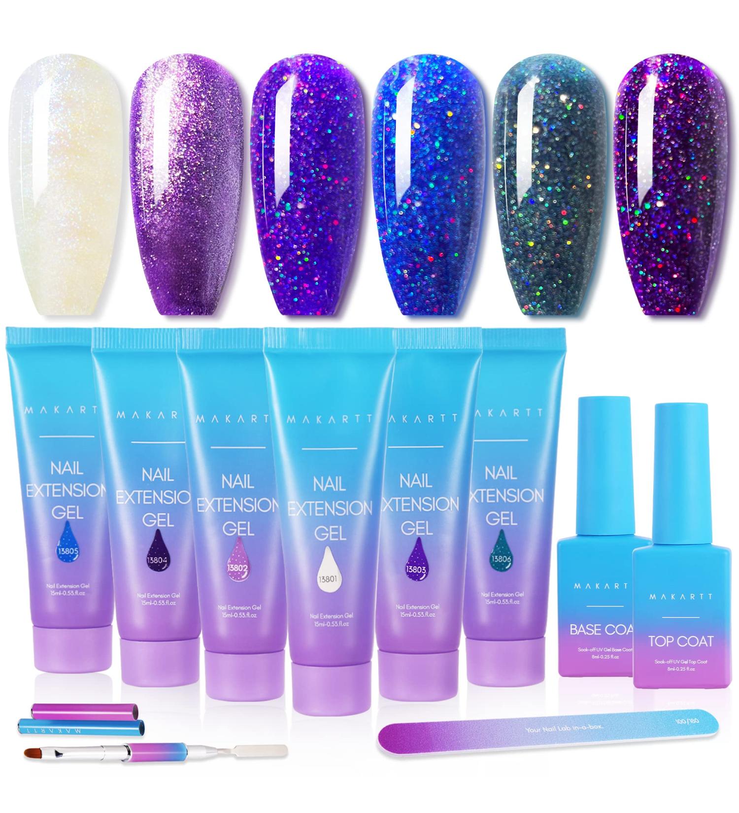 Makartt Galaxy Poly Nail Gel Kit - 15ML Builder Gel Set for Nail Extension, 6 Shimmer Night Sky Colors - UV/ Acrylic Gel All-in-One Starter Kit - Buy Online on GoSupps.com