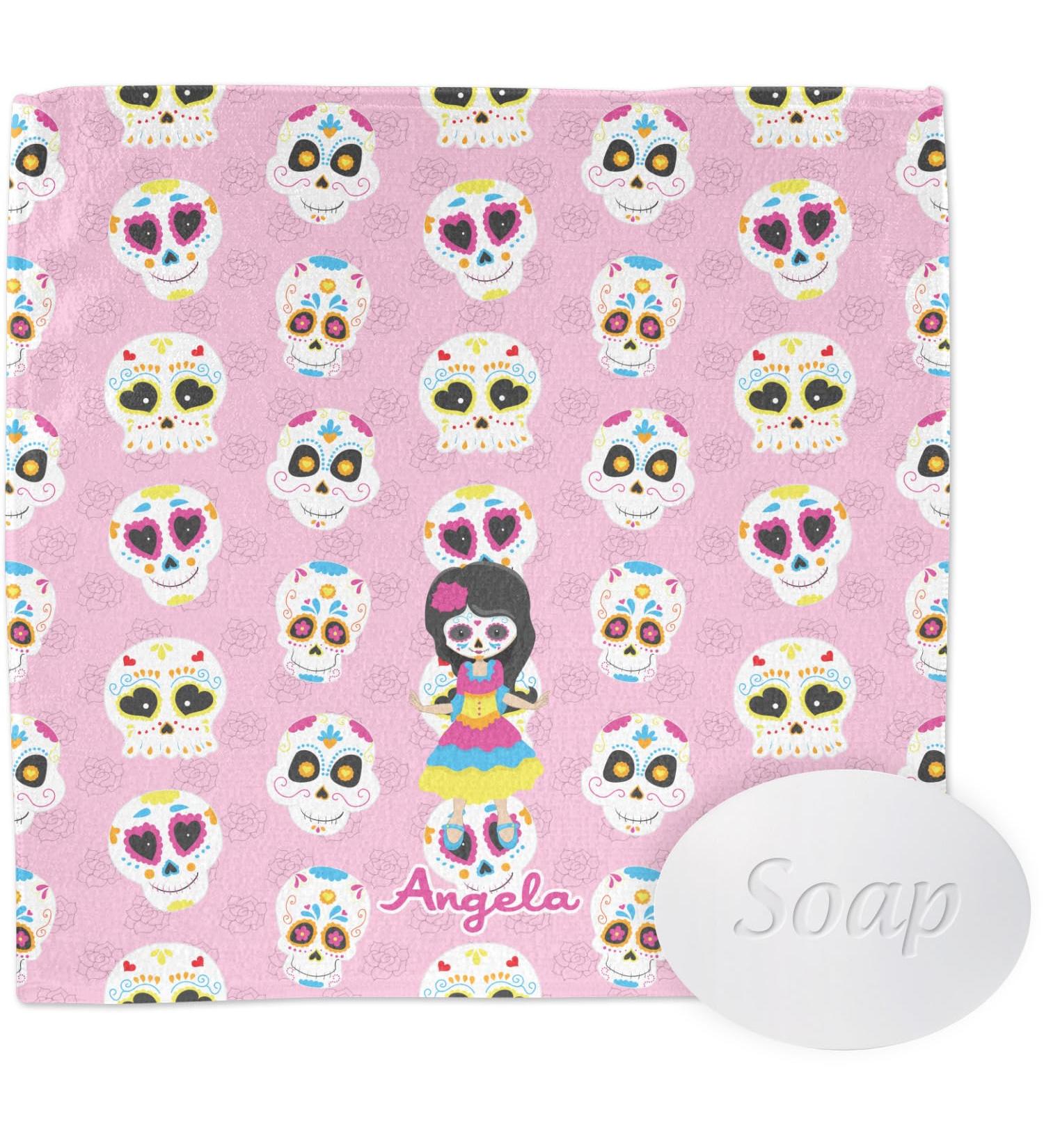 YouCustomizeIt Personalized Kids Sugar Skulls Washcloth