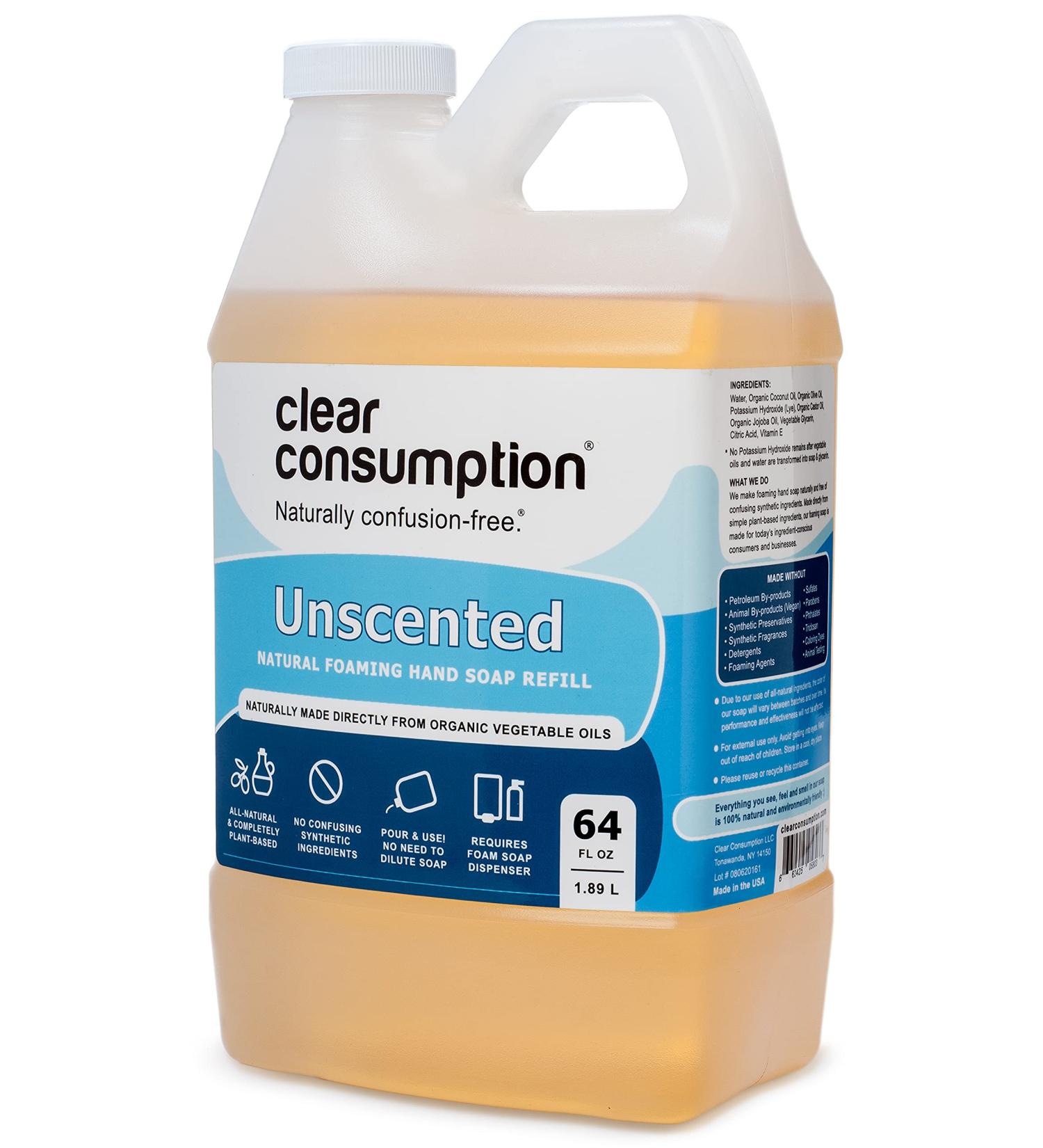 Organic Unscented Foaming Hand Soap Refill - 64 oz Plant-Based Formula from Natural Ingredients - Buy Online on GoSupps.com
