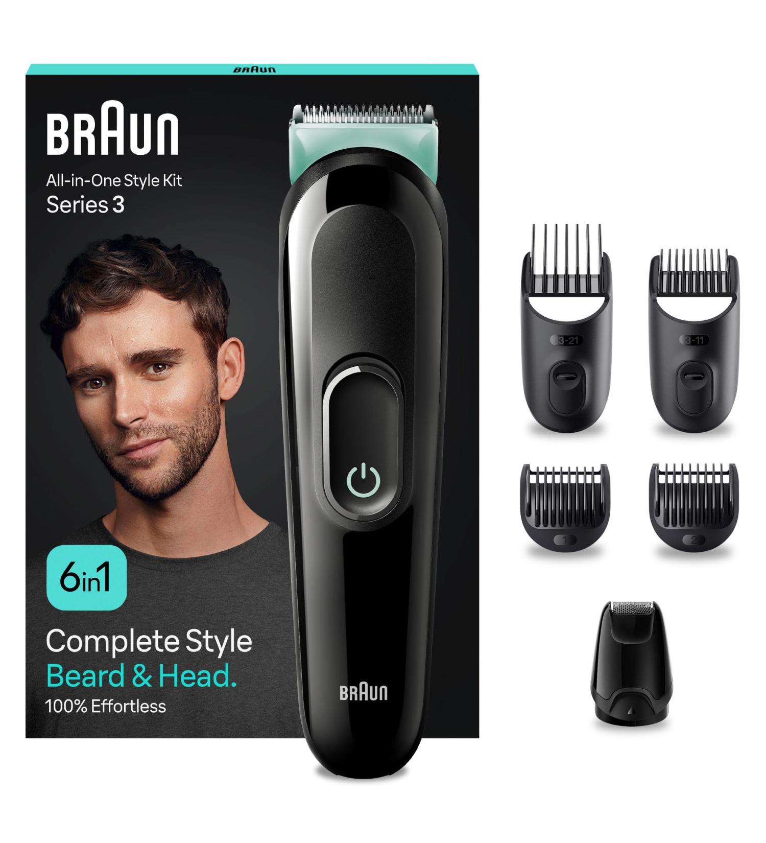 Braun All-in-One Style Kit Series 3 MGK3421 6-in1 Everyday Grooming Kit for Men for Beard Trimming Hair Clipping & More Beard Trimmer with Ultra-Sharp Blade Washable Heads & Combs - Buy Online on GoSupps.com
