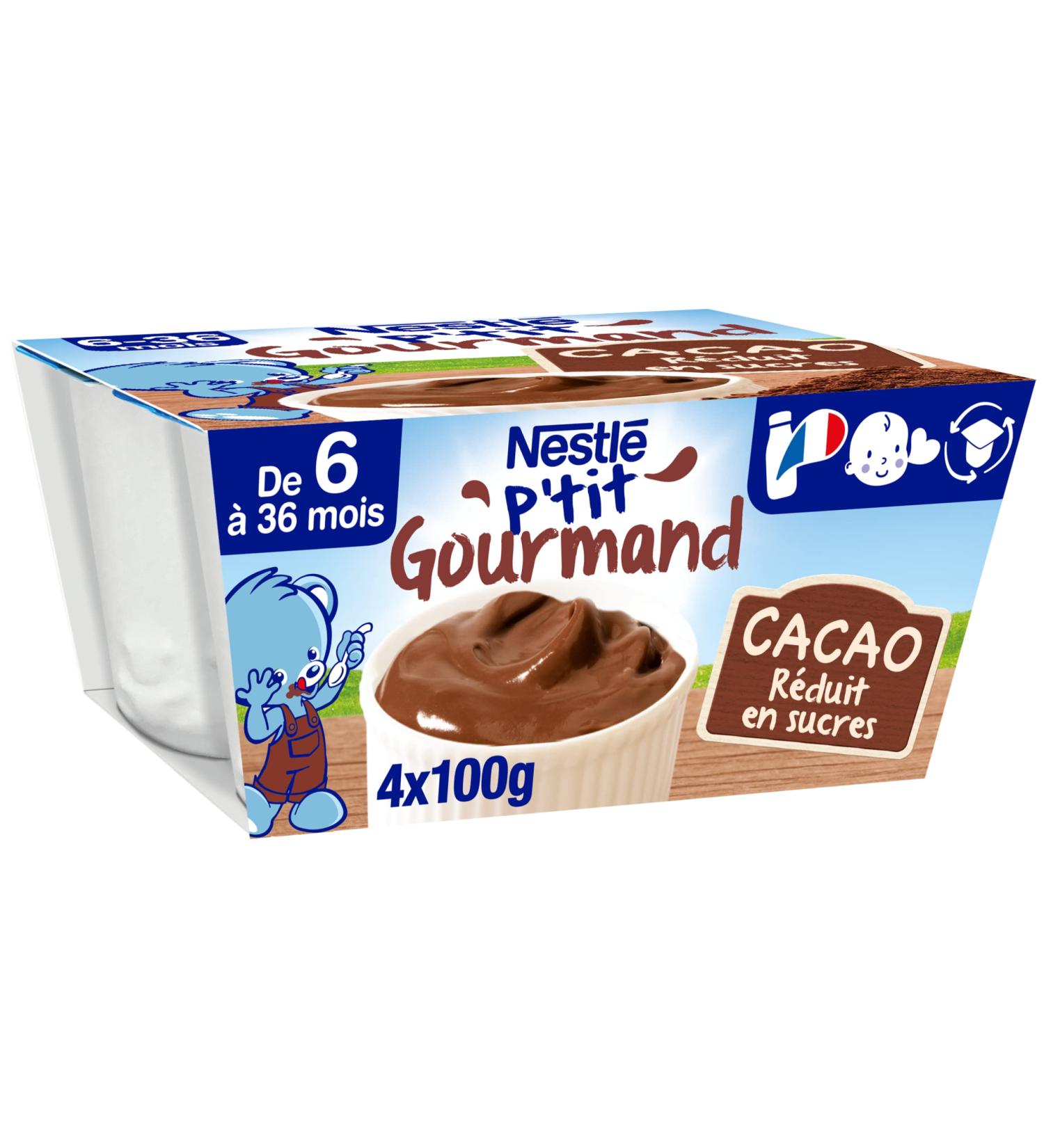 Nestl Baby P'tit Gourmand Cocoa Milk from 6 Months 4 x 100 g - Buy Online on GoSupps.com